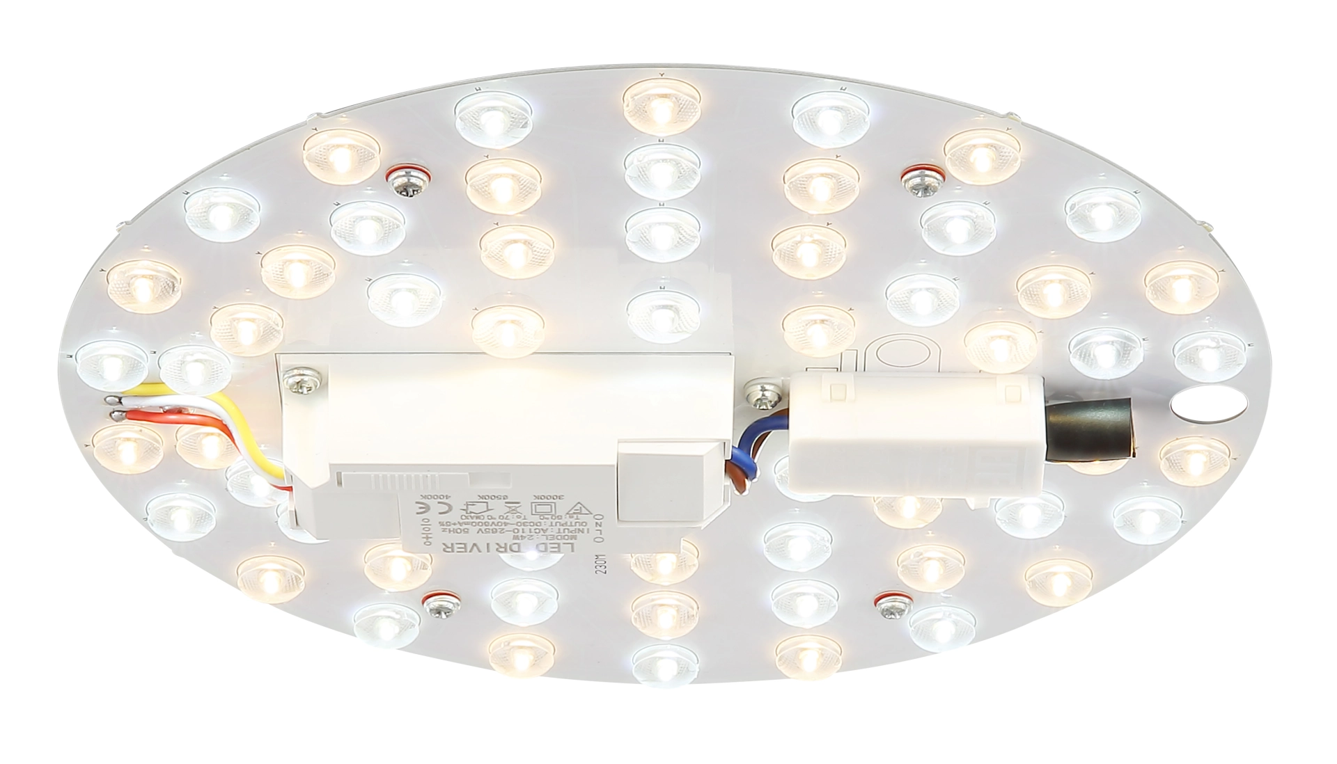 Runde LED-Platine mit Magnetbefestigung und integriertem Treiber, passend für die Modelle 15968D und 15995D; Original-Ersatzteil von Globo Handels GmbH für schnelle Montage und effiziente, helle Beleuchtung.