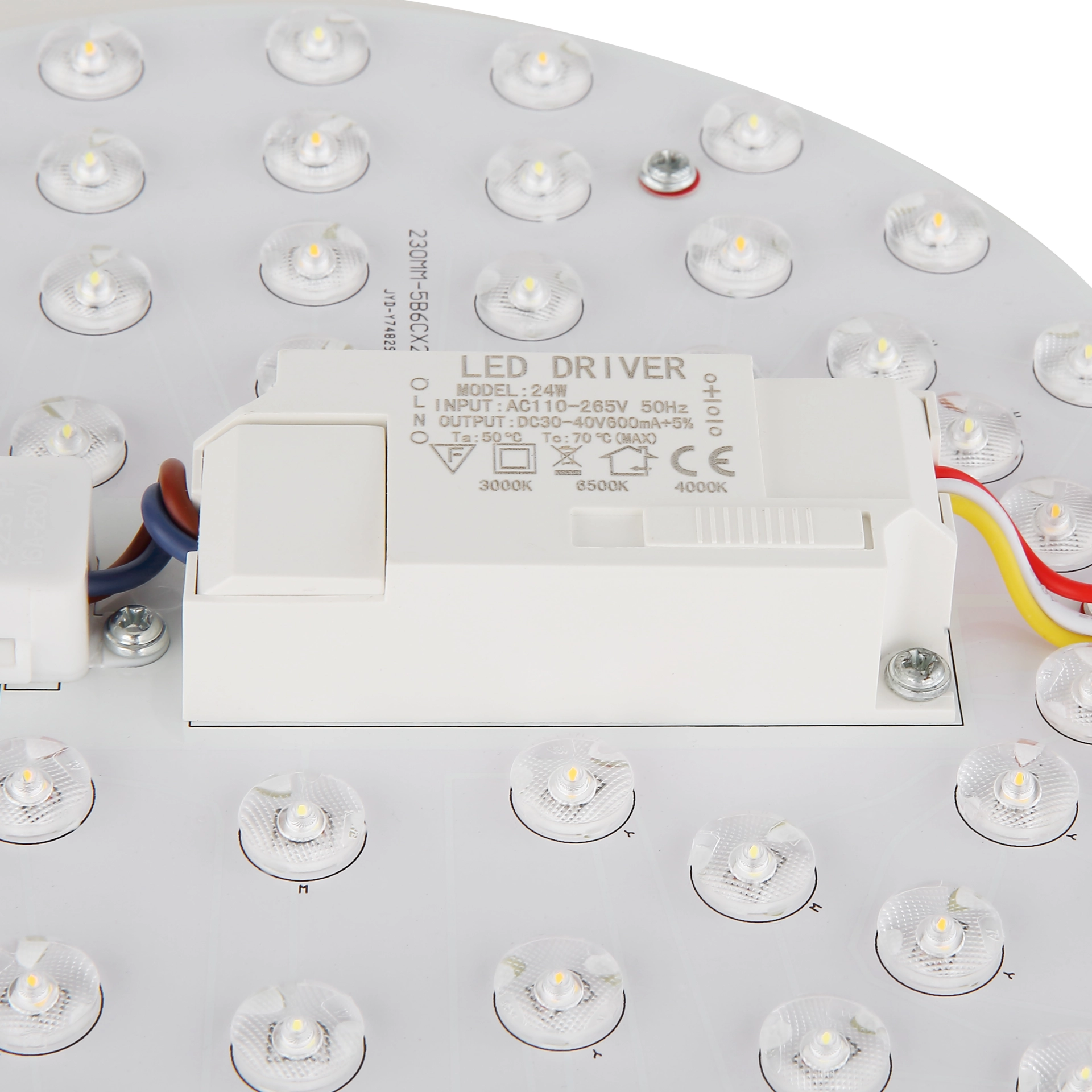 LED Platine mit Magnet für 15968D und 15995D von Globo Handels GmbH, rundes LED-Board mit Treiber und LED-Linsen, magnethaftend, ideal als Ersatzteil und Upgrade