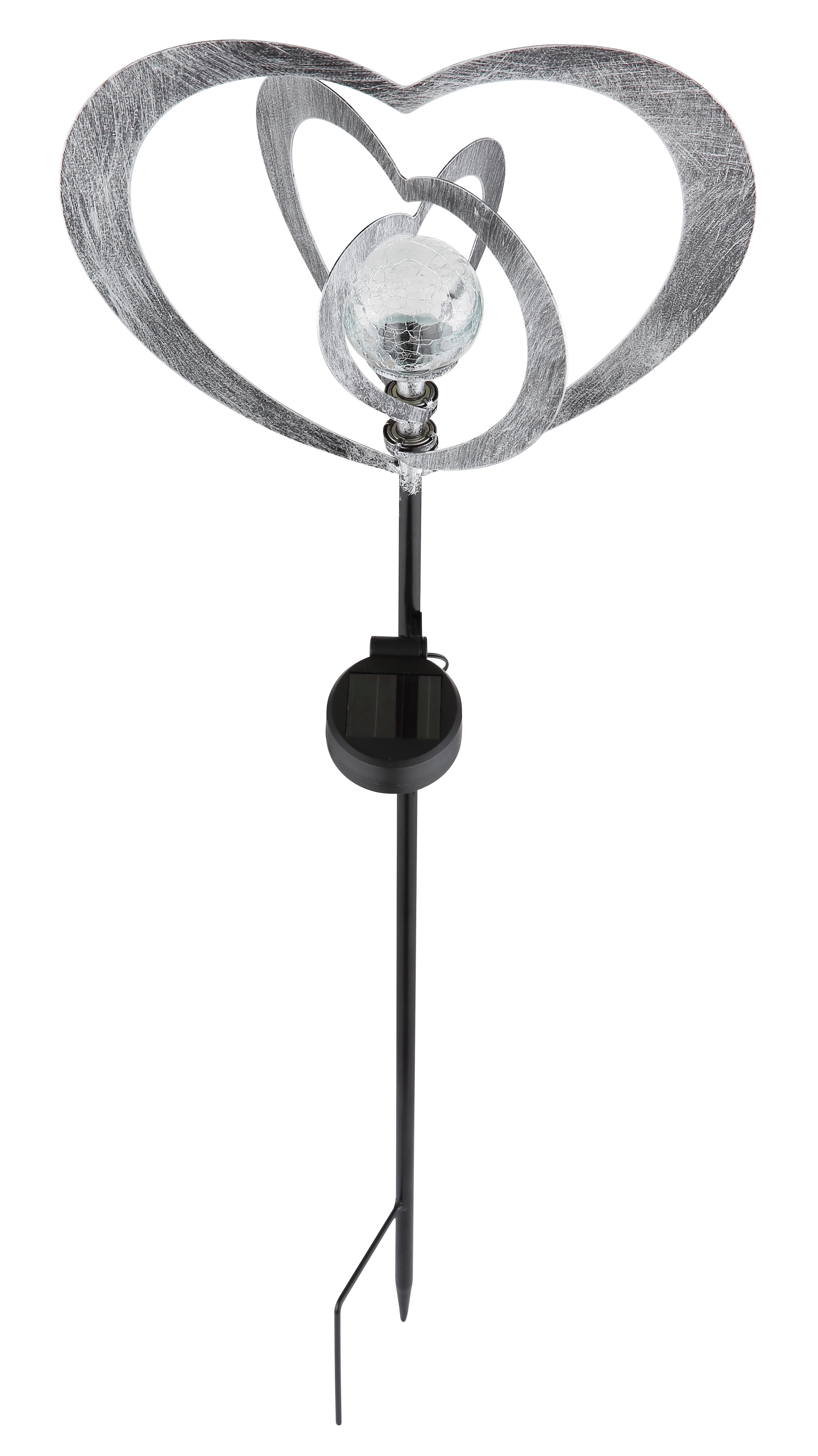 SOLARLEUCHTE METALL SILBERGRAU, 1XLED