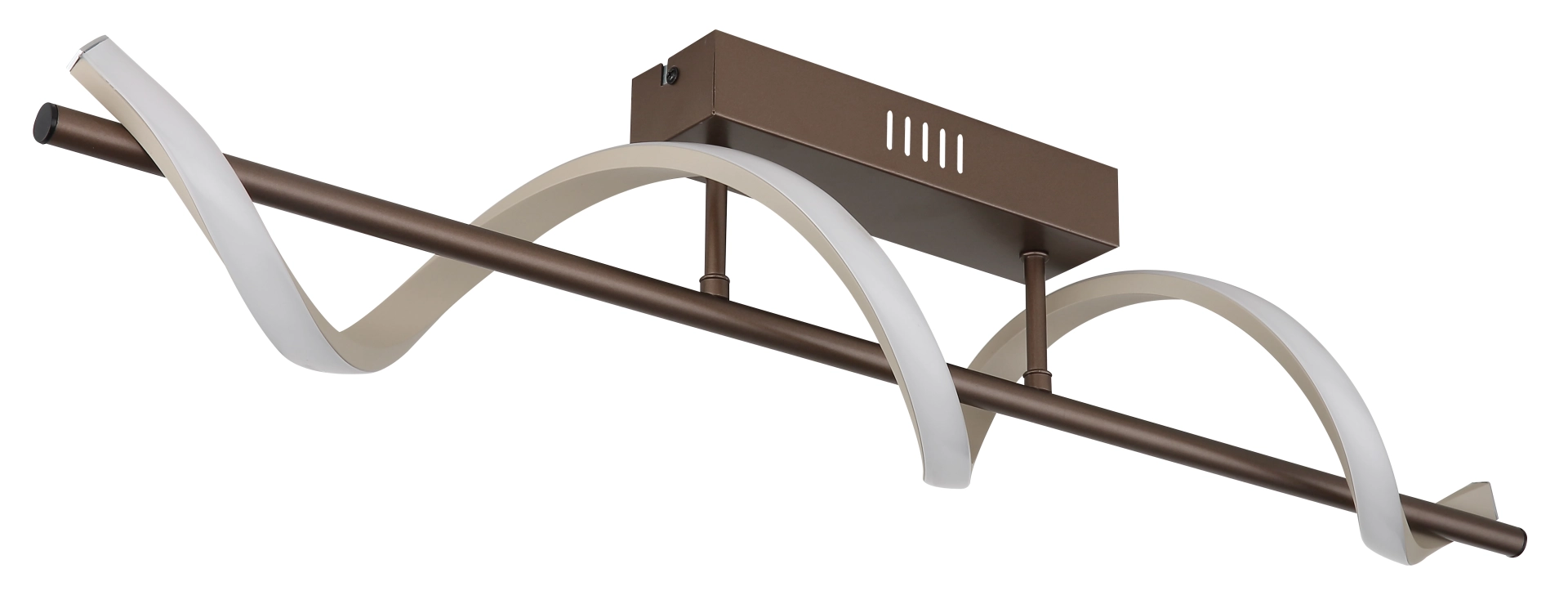 SPIRO Deckenleuchte: moderne Metall-Kaefeefarben matt-Optik mit sandfarbener Kunststoffoberfläche, robustes Design von Globo Handels GmbH