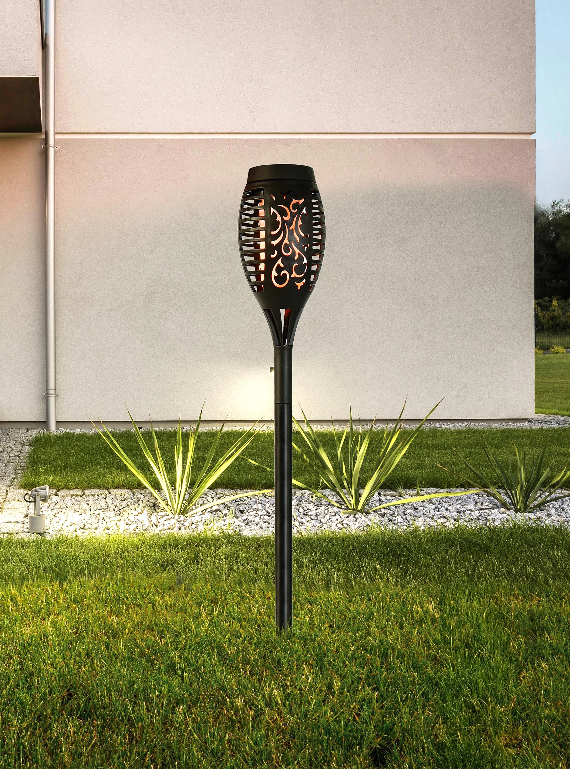 SOLARLEUCHTE KUNSTSTOFF SCHWARZ, 12XLED