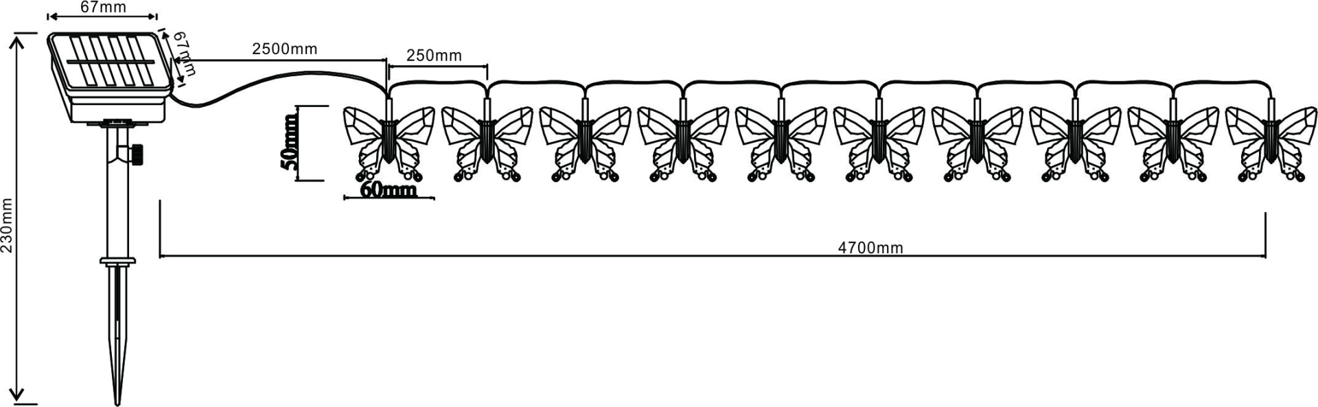SOLARLEUCHTE KUNSTSTOFF SCHWARZ, 10XRGB LED