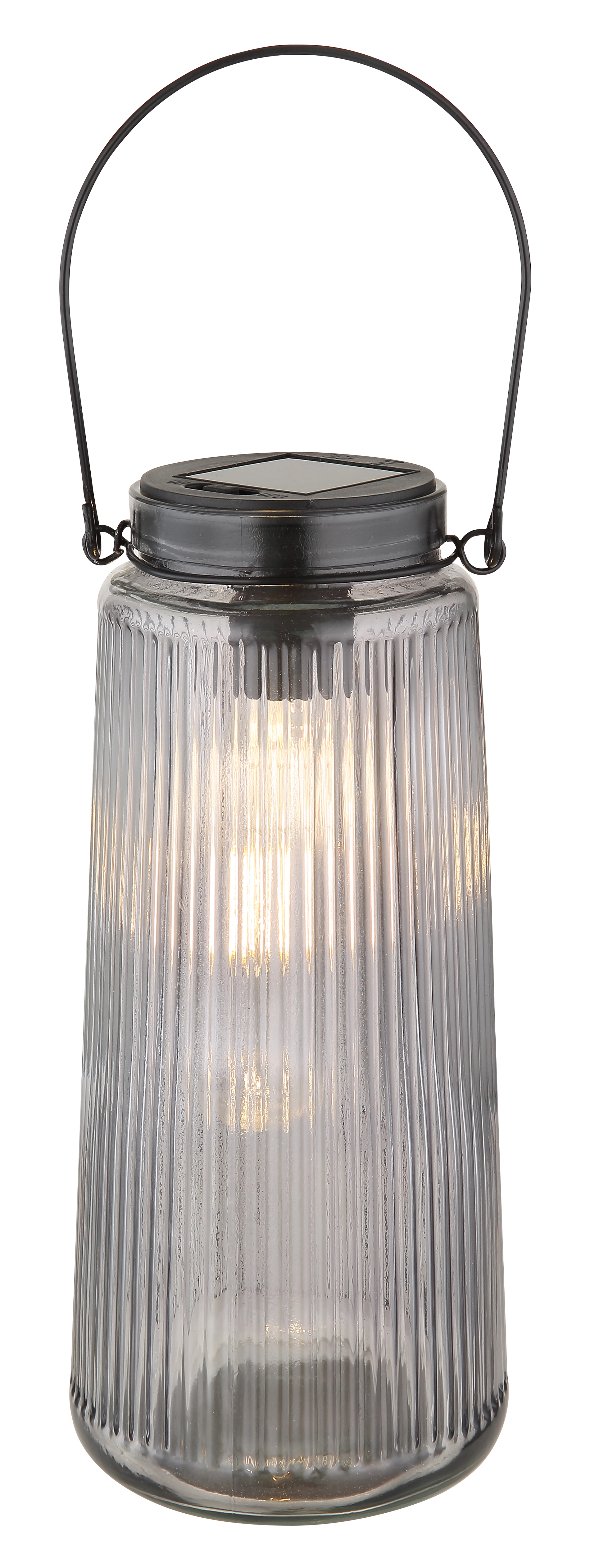 SOLARLEUCHTE METALL SCHWARZ MATT, 2XLED