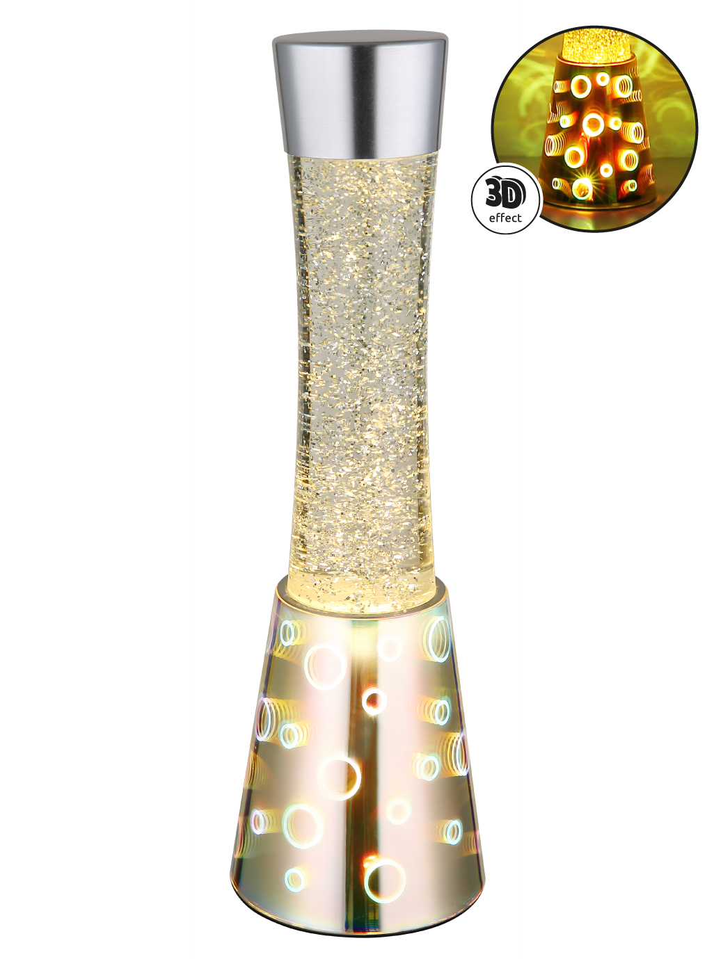 I-TOTAL Lava Lamp Magma/Glitter Trasparente - Lampada Lava Retro Con Lampadina 30W Inclusa