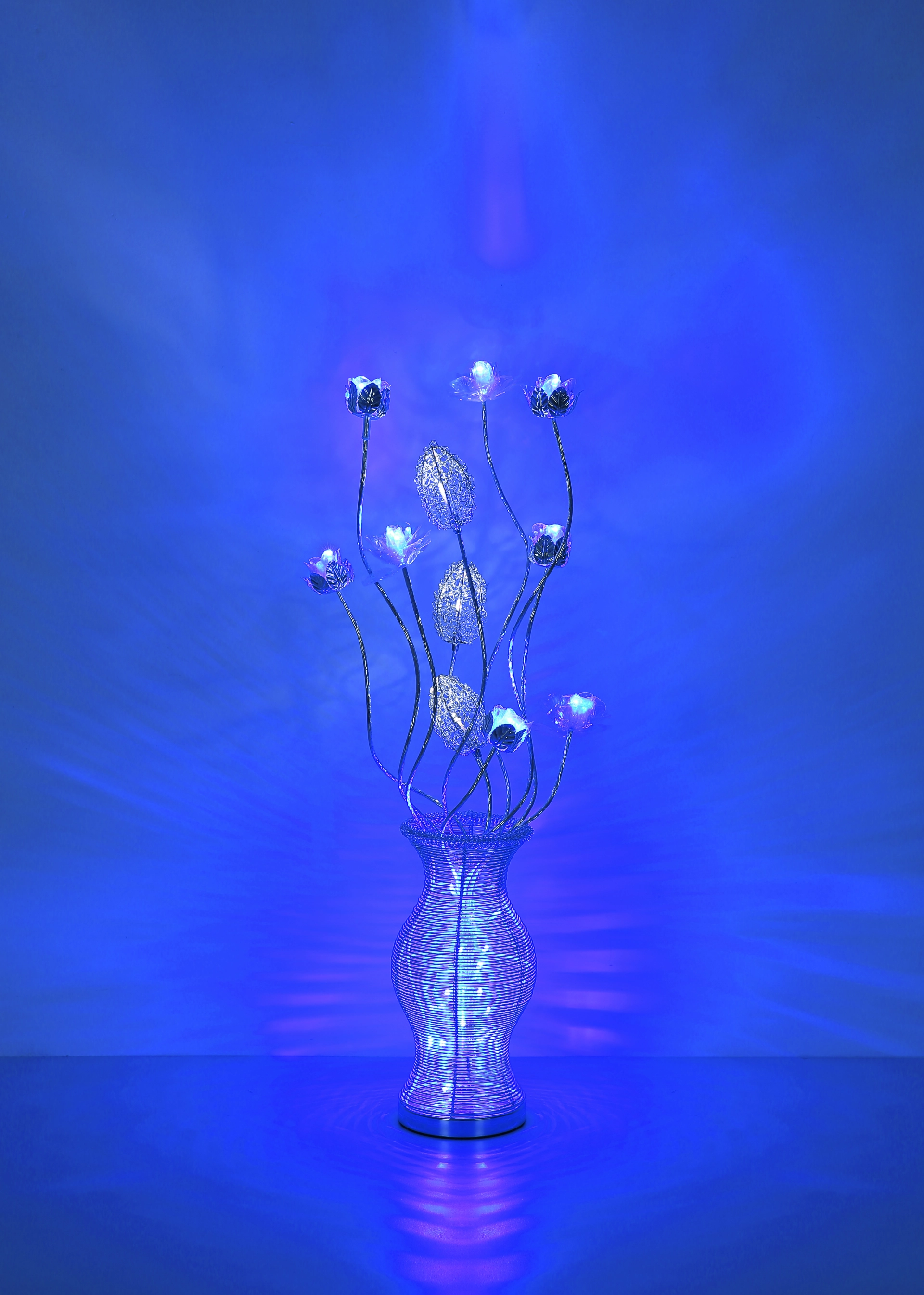 TISCHLEUCHTE ALUMINIUM SILBERFARBEN, 1XRGBW LED