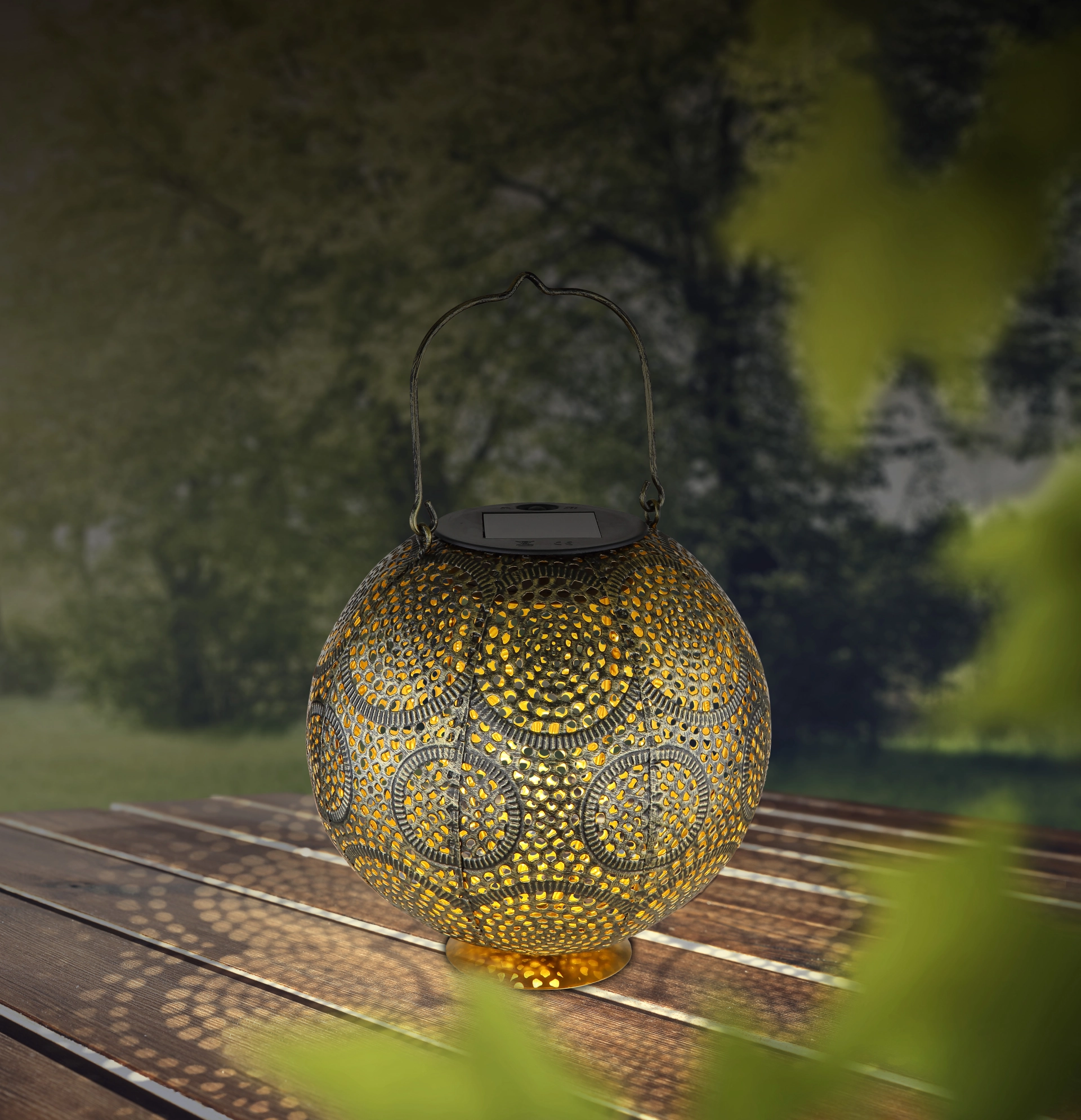 SOLARLEUCHTE METALL GOLDFARBEN, 1XLED