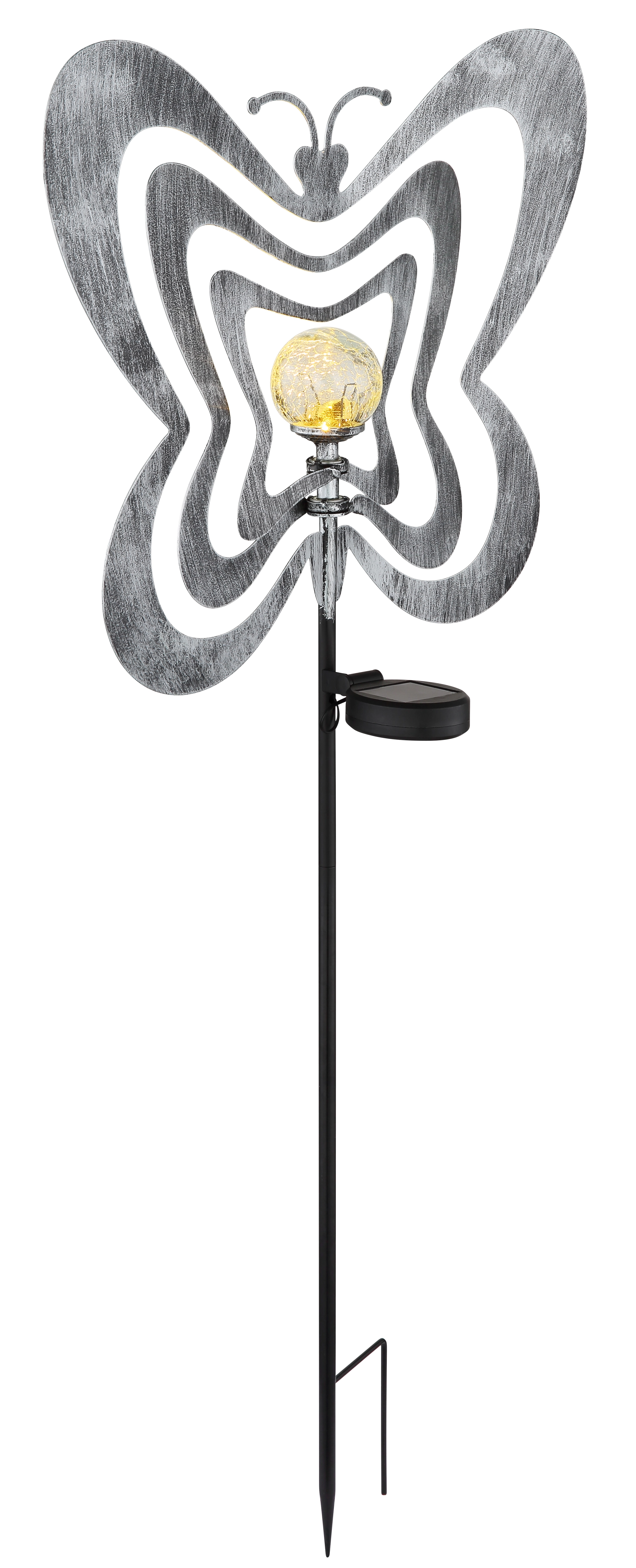 SOLARLEUCHTE METALL SILBERGRAU, 1XLED