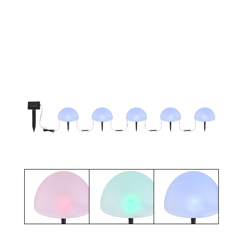 SOLARLEUCHTE KUNSTSTOFF SCHWARZ, 5XRGB LED