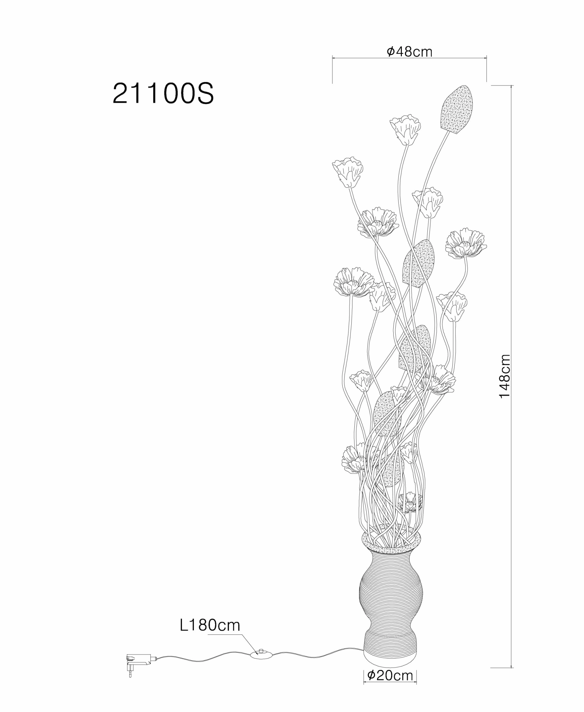 Stehleuchte aus Aluminium in Silberfarben mit einer RGBW-LED, Modell 21100S, Globo Handels GmbH, Höhe ca. 148 cm, Fußdurchmesser ca. 20 cm