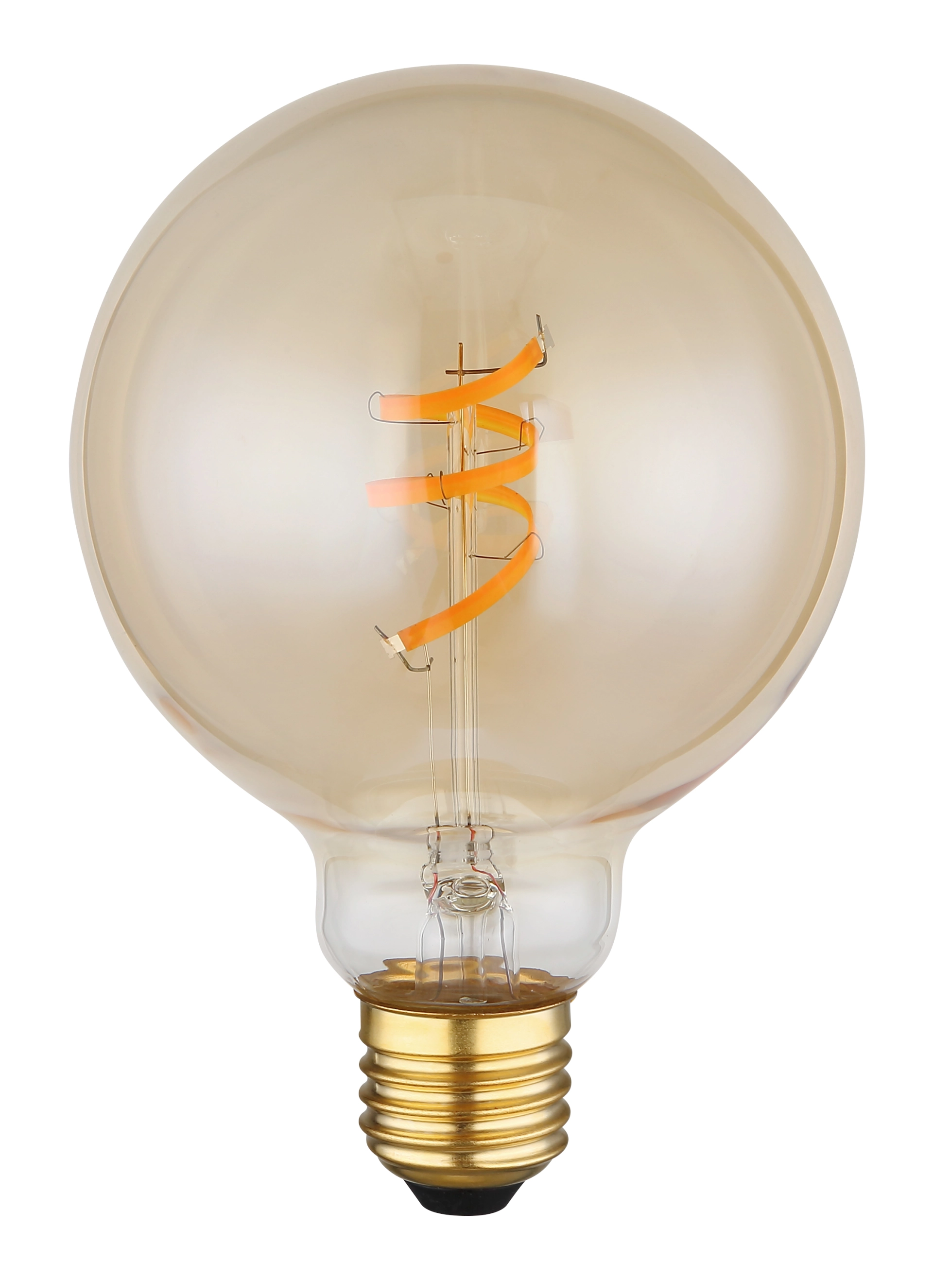 LED - LEUCHTMITTEL von Globo Handels GmbH, Modell 11335D: dekorative LED-Filamentlampe aus amberfarbenem Glas mit E27-Sockel für warmes, stimmungsvolles Licht in Vintage- und Wohnraumleuchten