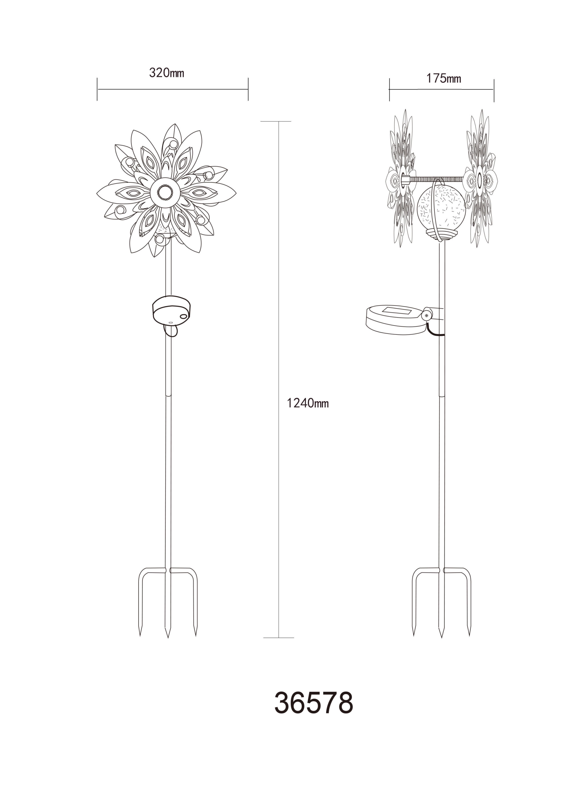 SOLARLEUCHTE METALL ROSTFARBEN, 1XLED