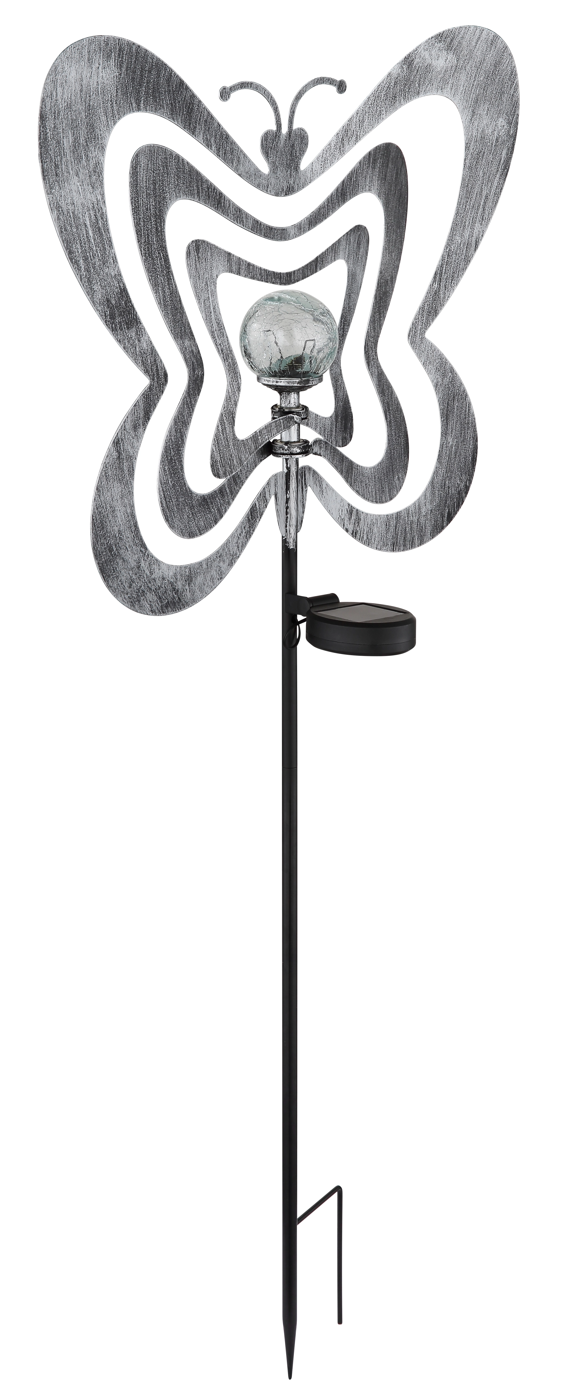 SOLARLEUCHTE METALL SILBERGRAU, 1XLED