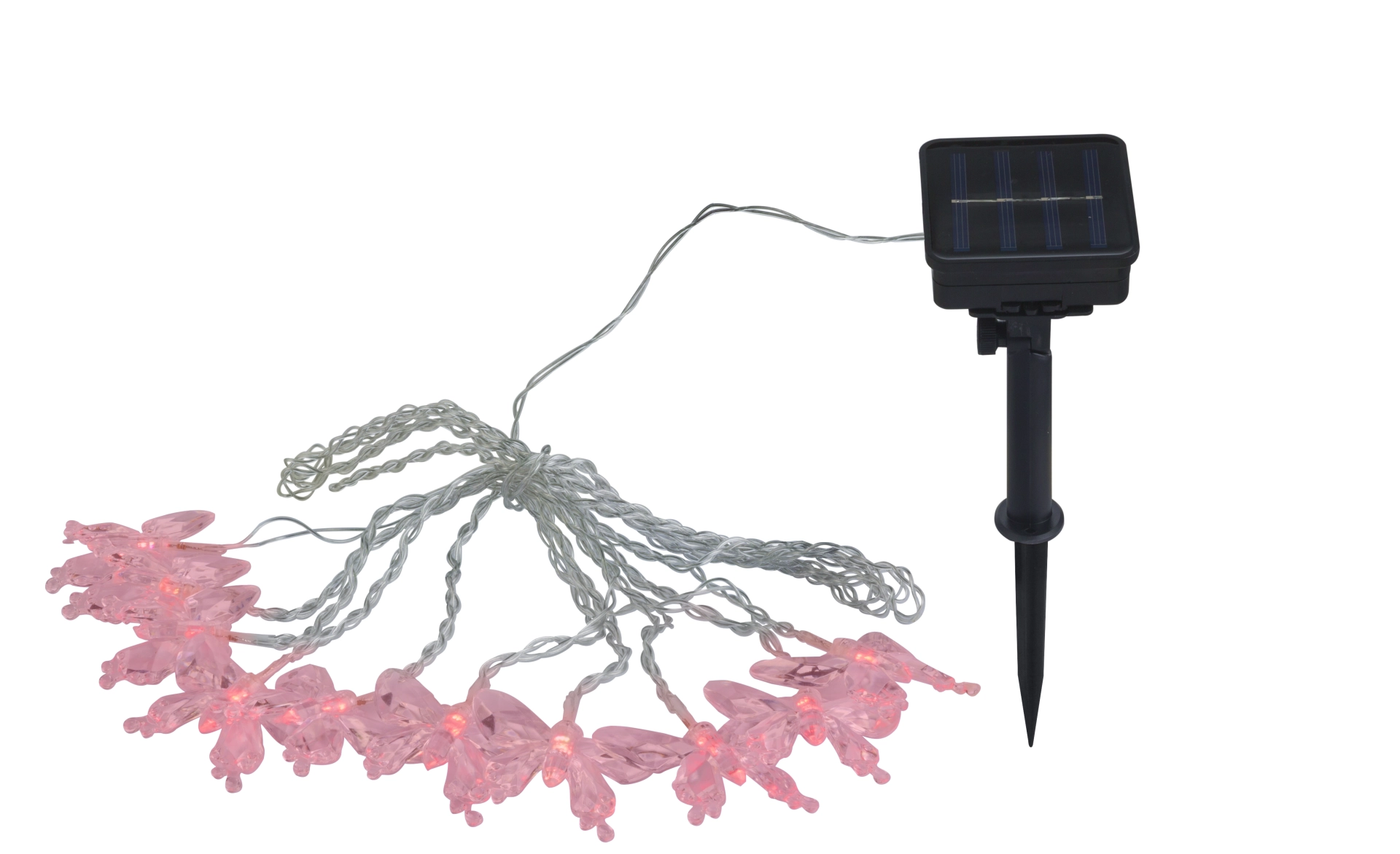 SOLARLEUCHTE KUNSTSTOFF SCHWARZ, 10XRGB LED