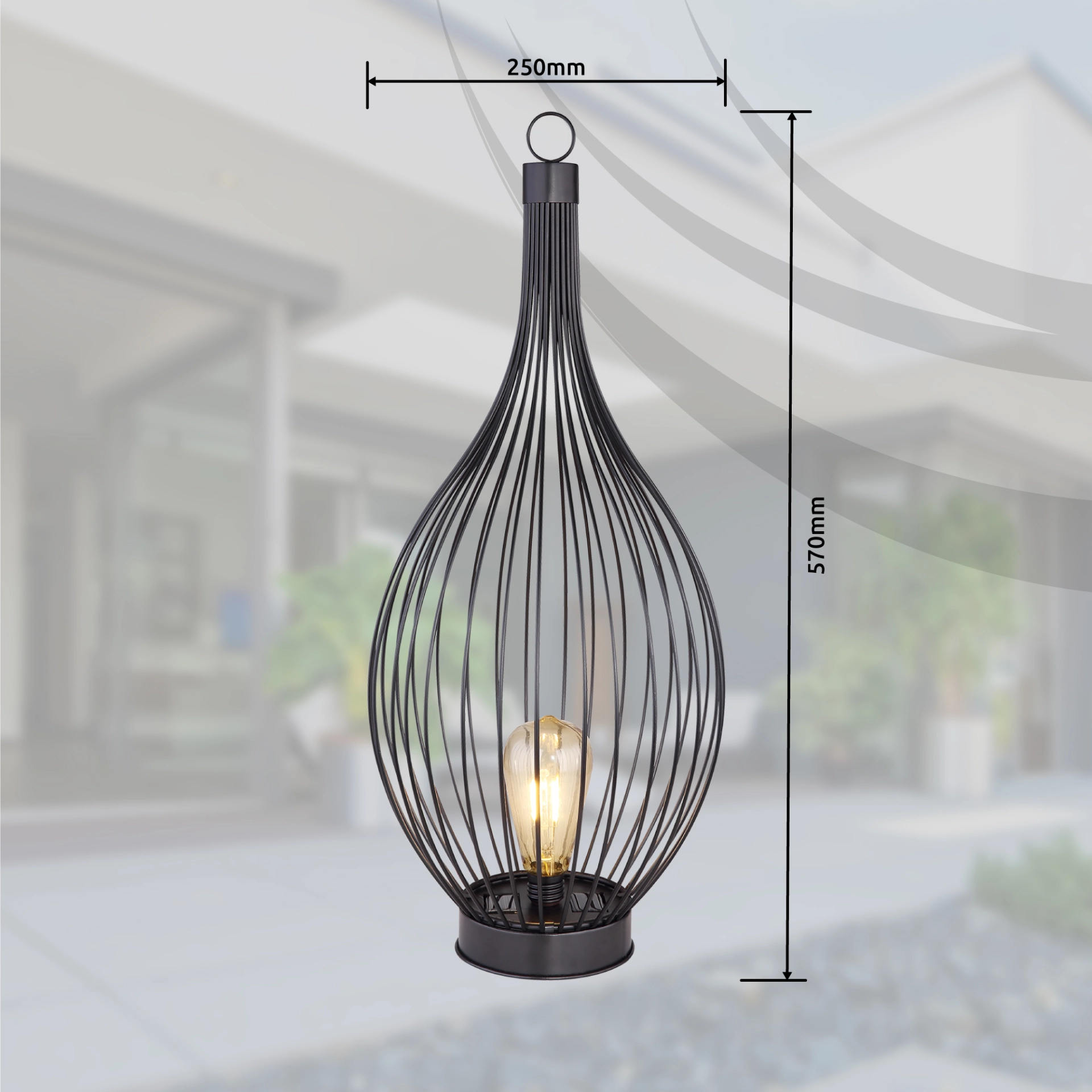 SOLARLEUCHTE METALL SCHWARZ, 1XLED