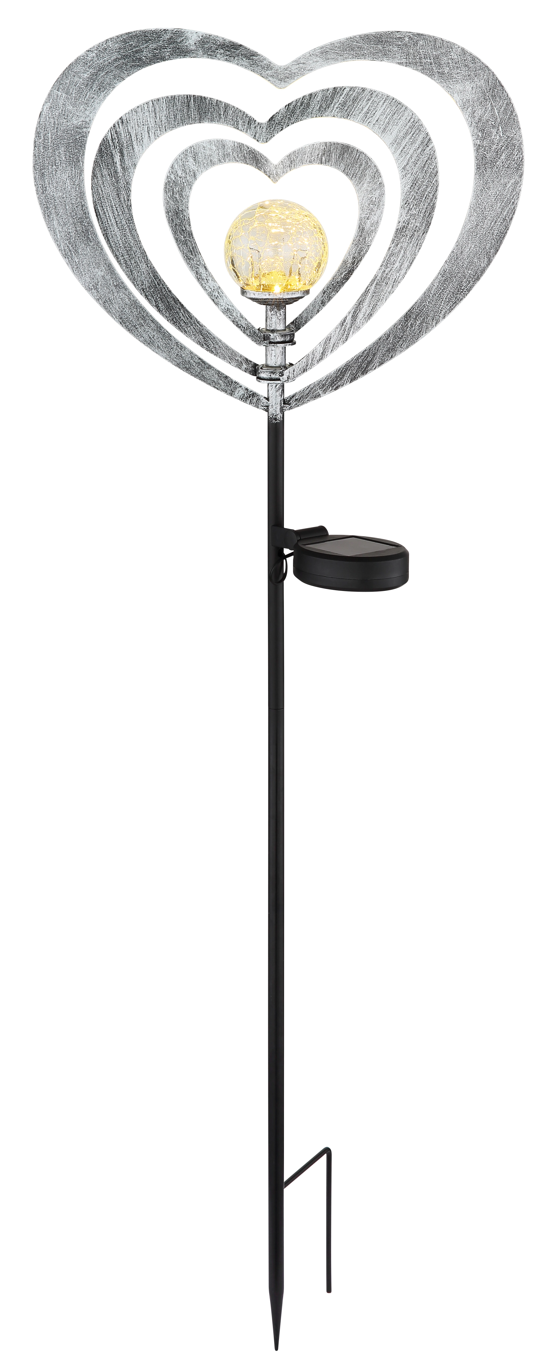 SOLARLEUCHTE METALL SILBERGRAU, 1XLED