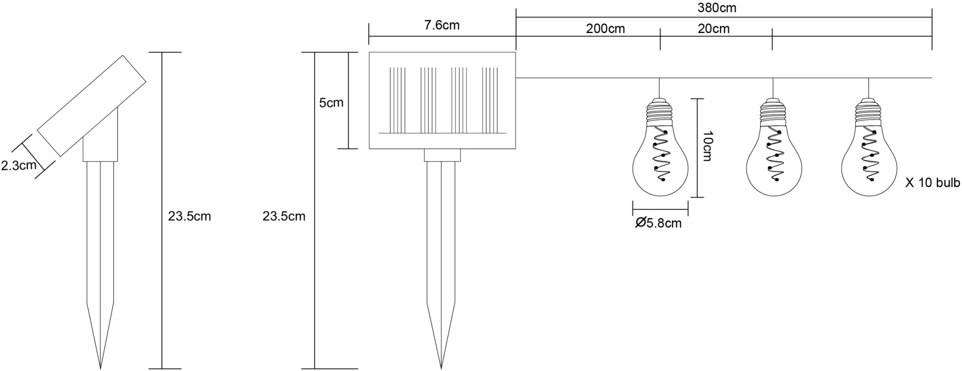 SOLARLEUCHTE KUNSTSTOFF SILBERGRAU, 10XLED