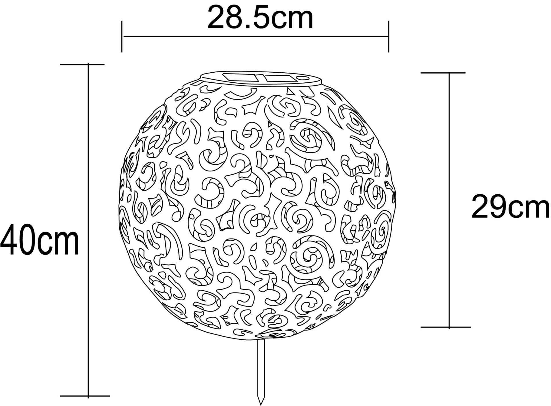 SOLARLEUCHTE METALL ROSTFARBEN, 1XLED
