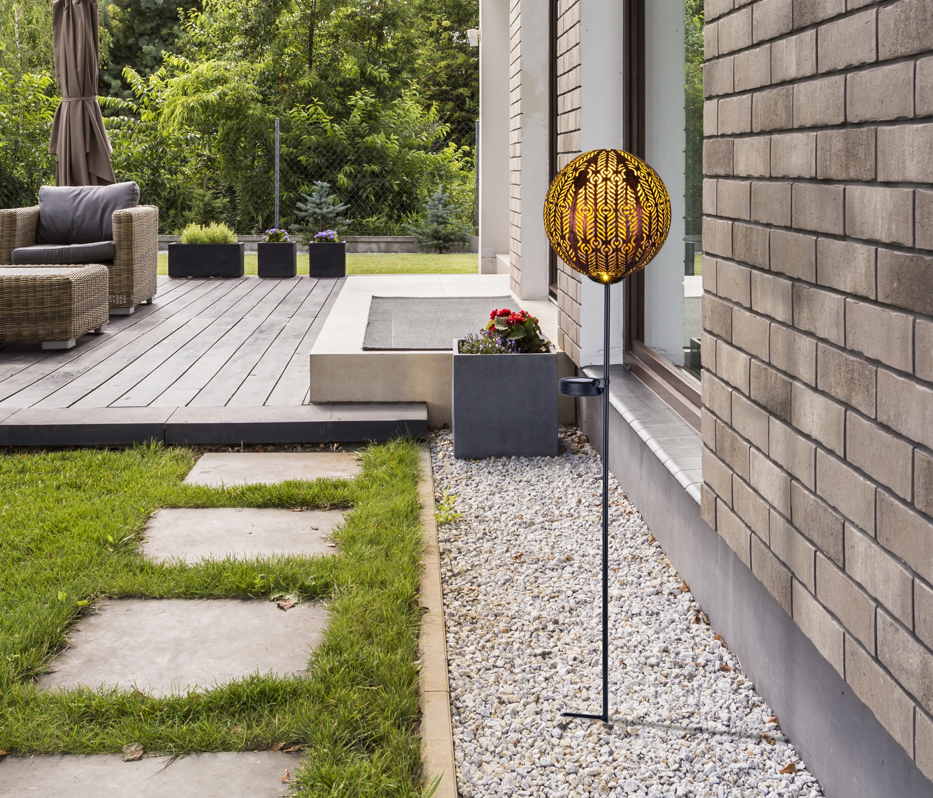 SOLARLEUCHTE METALL SCHWARZ, 1XLED