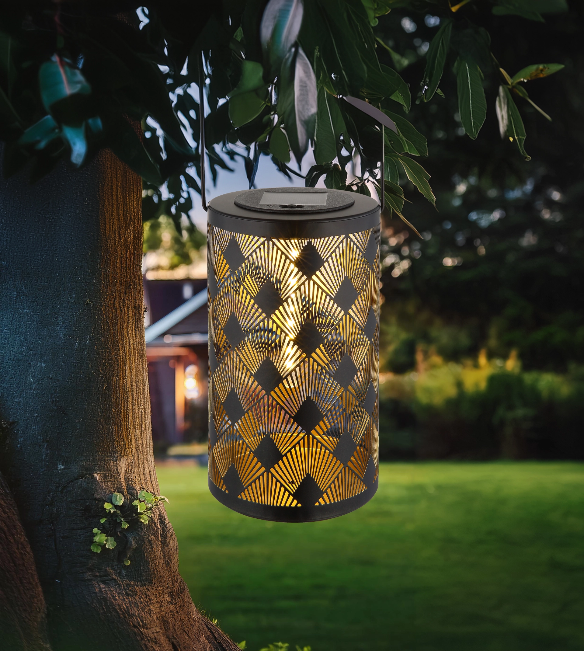 SOLARLEUCHTE METALL SCHWARZ MATT, 20XLED