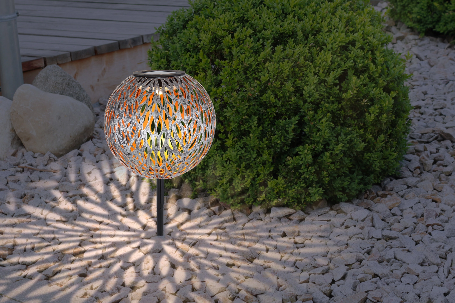 SOLARLEUCHTE METALL SILBERGRAU, 1XLED