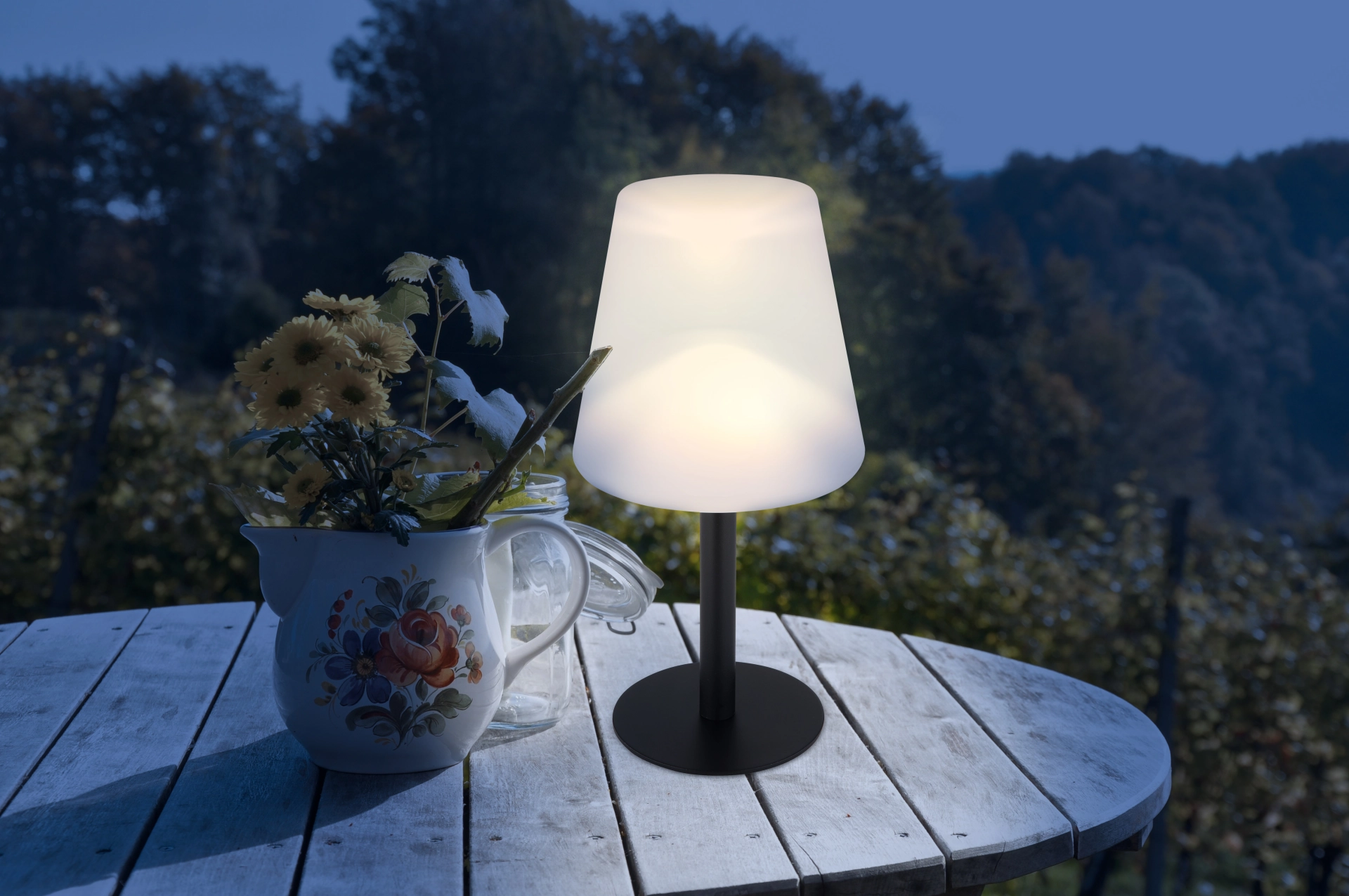 SOLARLEUCHTE METALL SCHWARZ, 8XRGBW LED