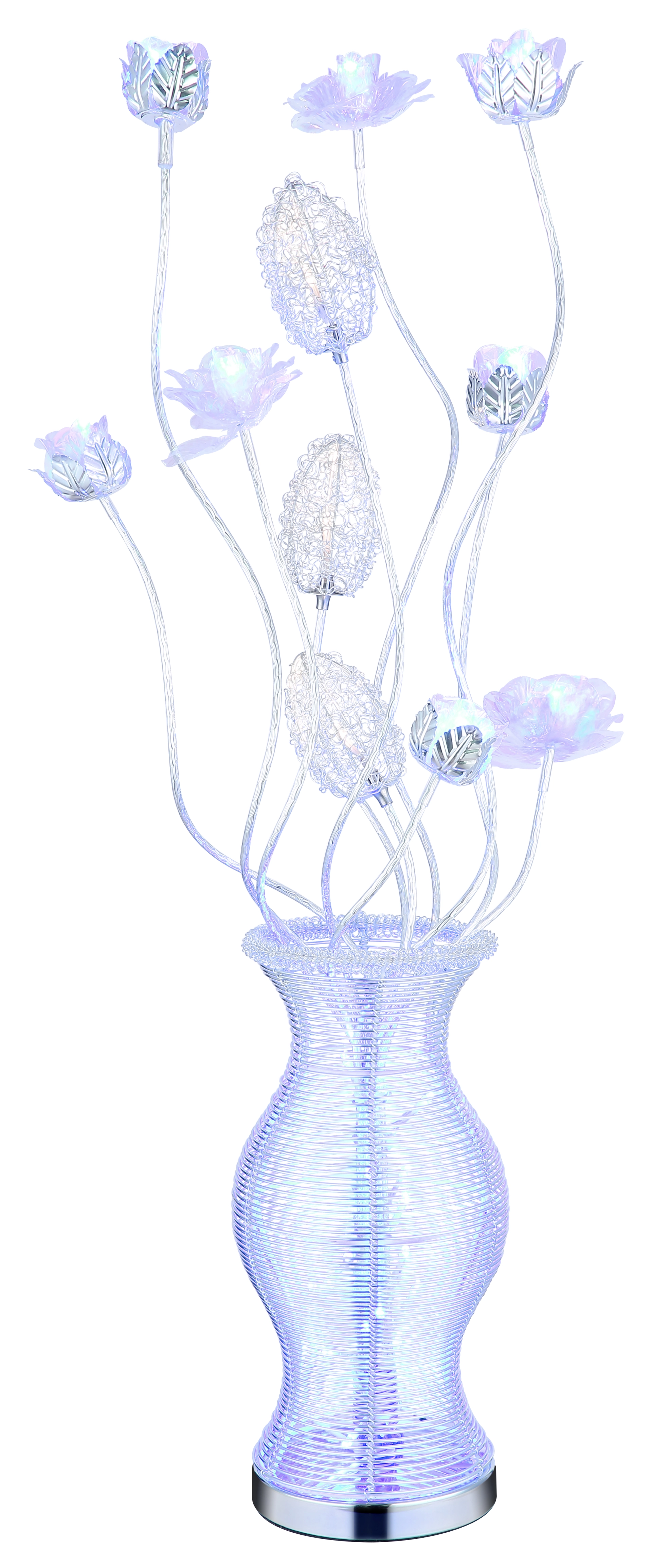 TISCHLEUCHTE ALUMINIUM SILBERFARBEN, 1XRGBW LED