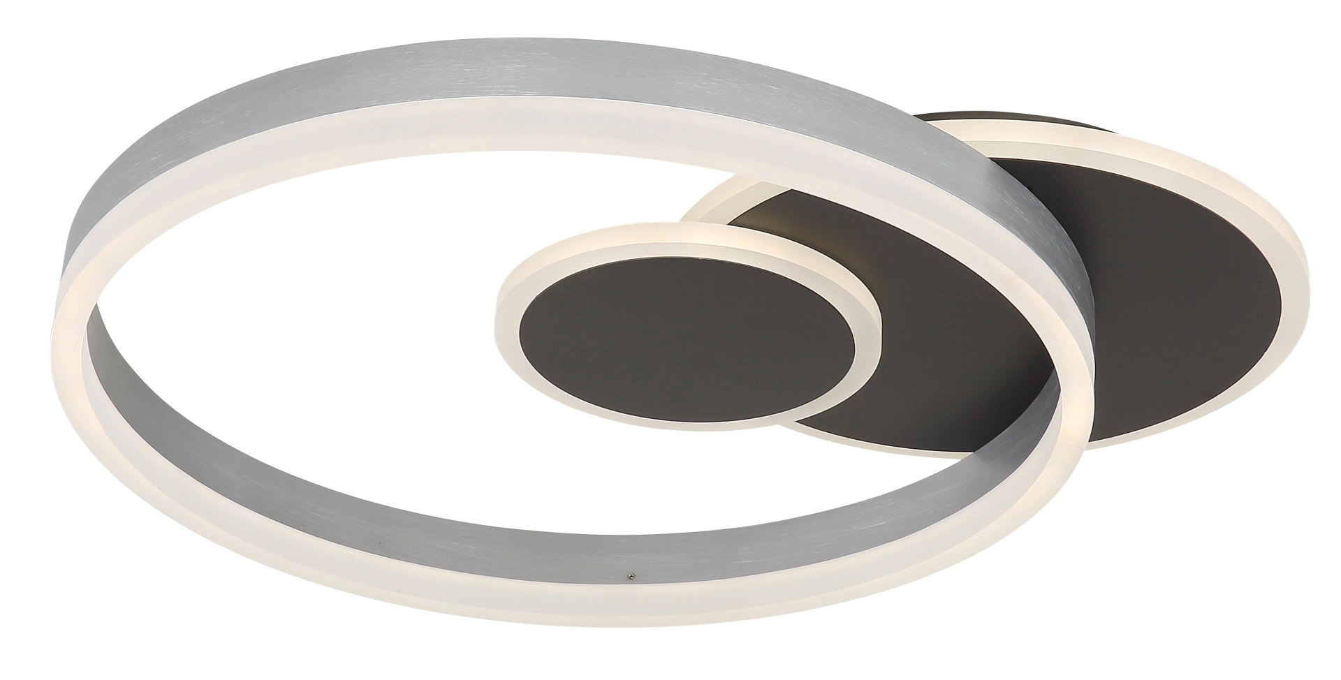 ELORIA LED-Deckenleuchte aus gebürstetem Aluminium im ringförmigen, modernen Design; Produkt 67385A-32 von Globo Handels GmbH, ideal für stilvolle Wohn- und Essbereiche