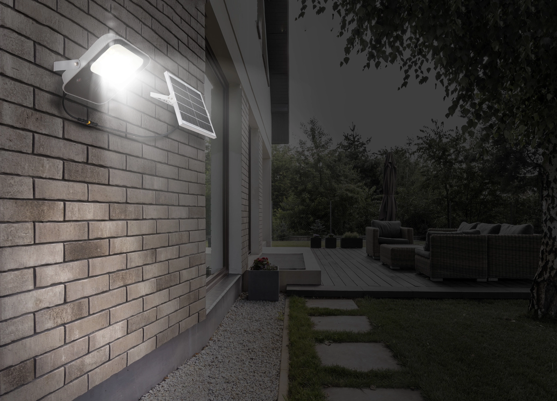 SOLARLEUCHTE ALUMINIUM DRUCKGUSS GRAU, 1XLED