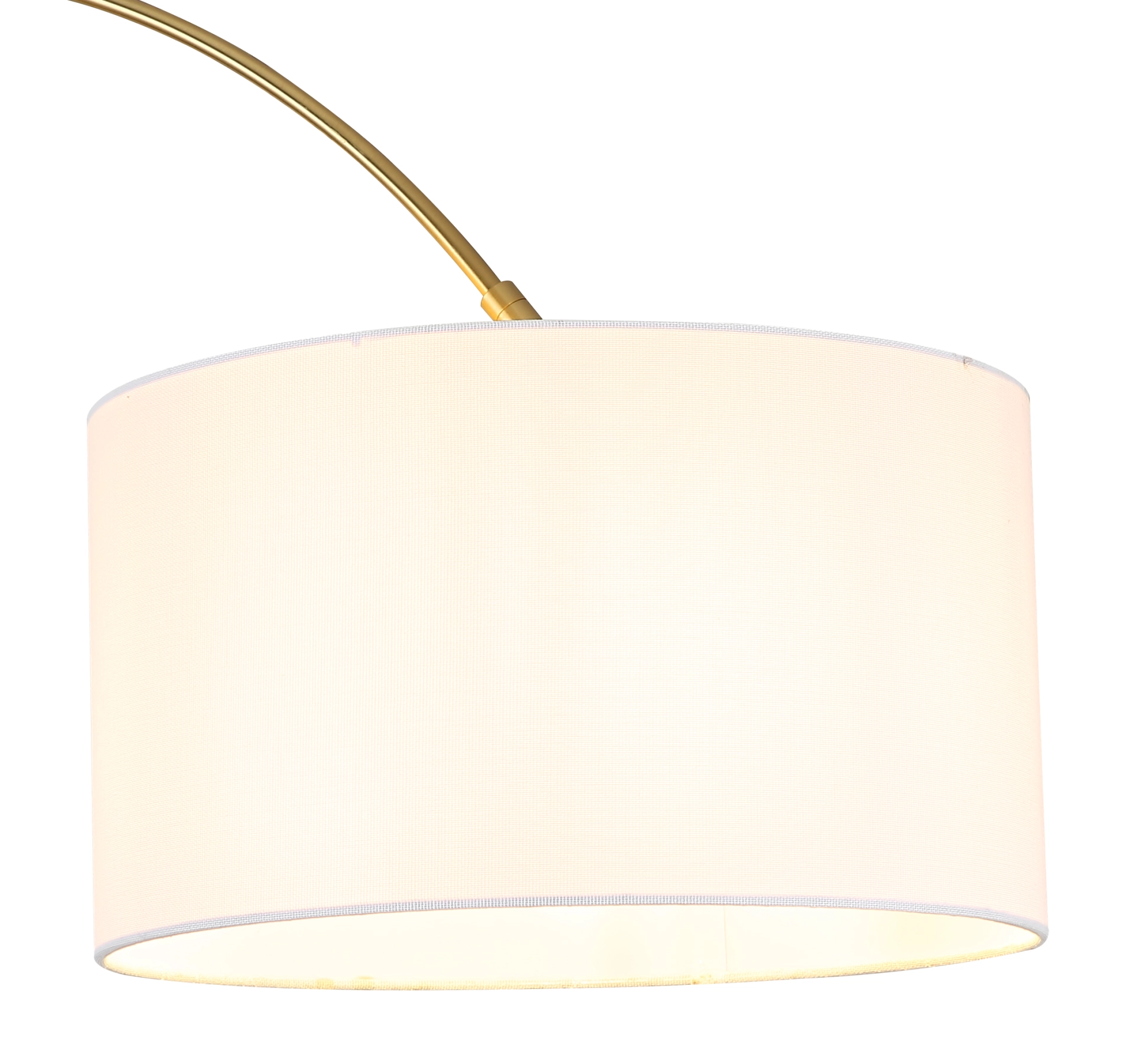 TRUETT Stehleuchte aus Messing matt mit weißem Leinenschirm, Globo Handels GmbH, Modell 15994S2