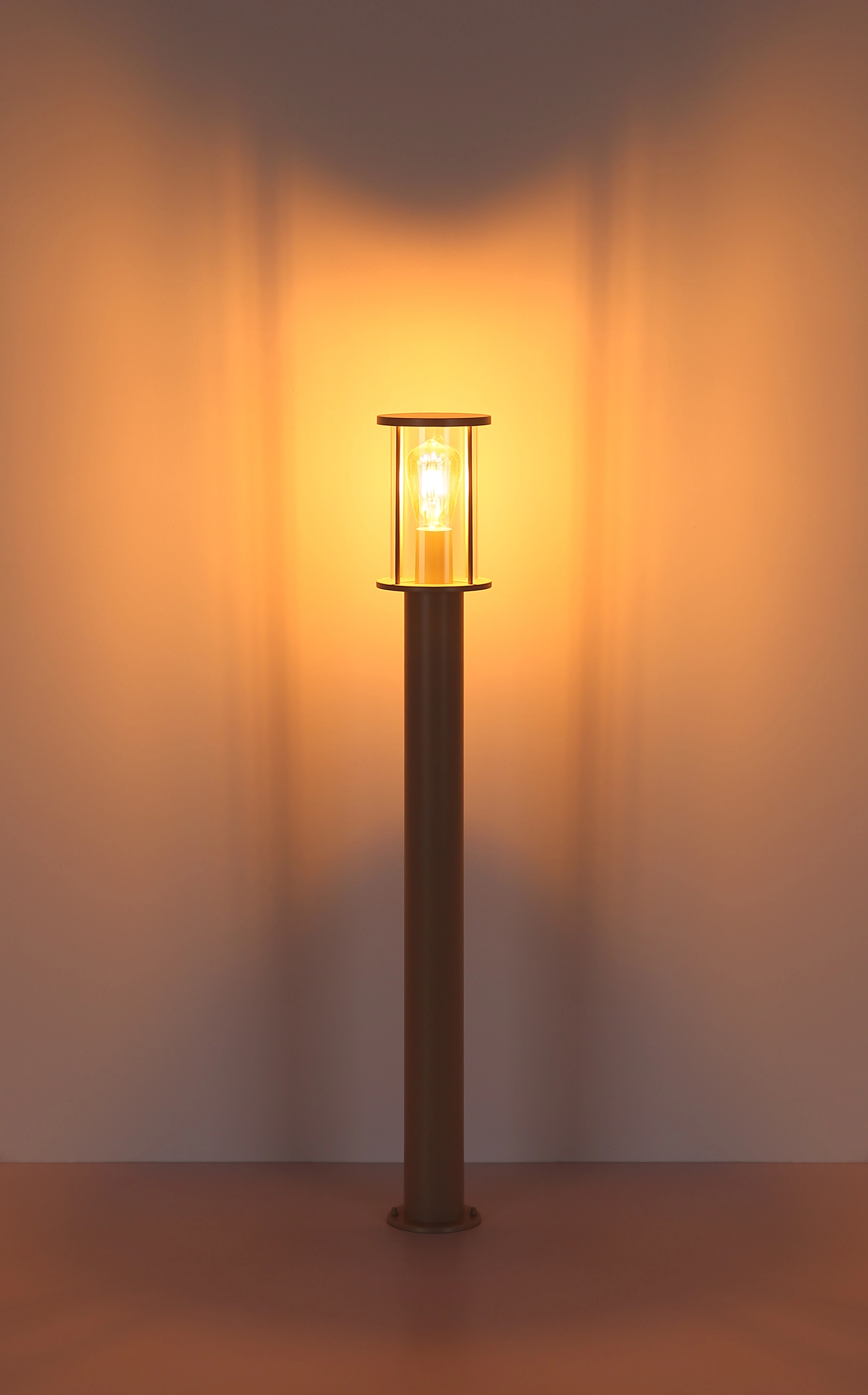 Luminaire d'extérieur GRACEY en acier inoxydable finition sable mat avec verre clair