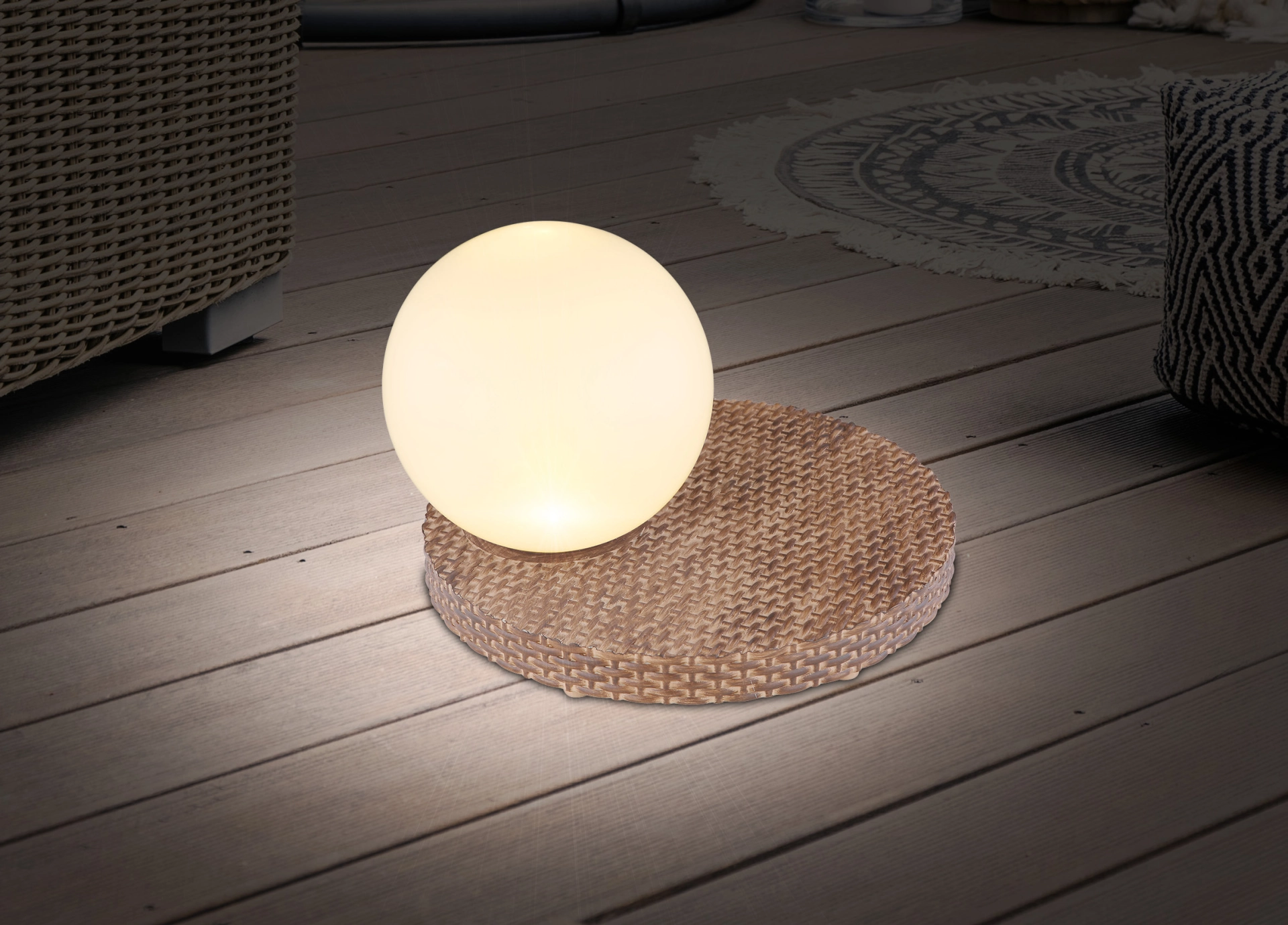 SOLARLEUCHTE RATTAN BRAUN, 1XLED