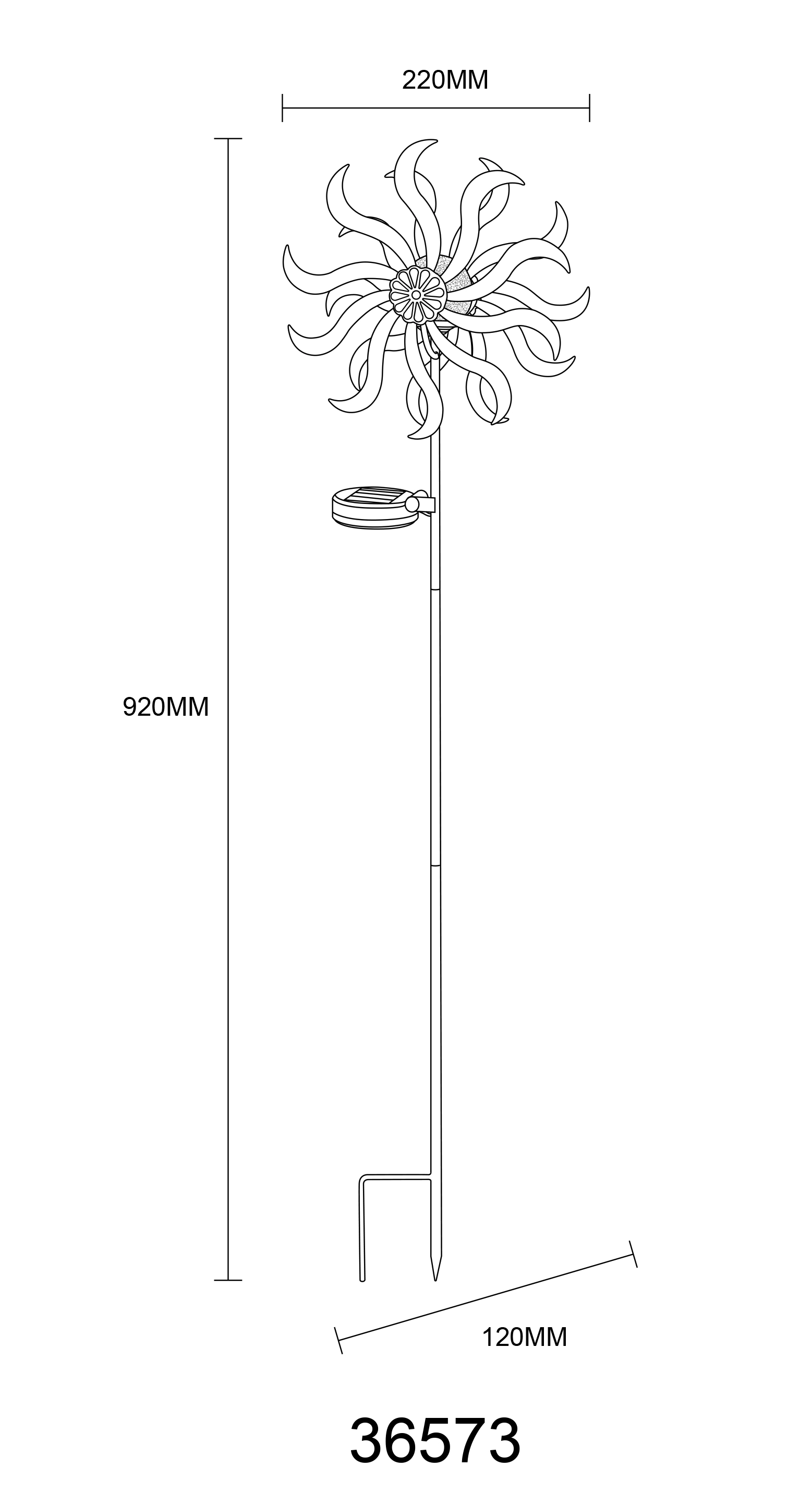 SOLARLEUCHTE METALL GOLDFARBEN PATINIERT, 1XLED