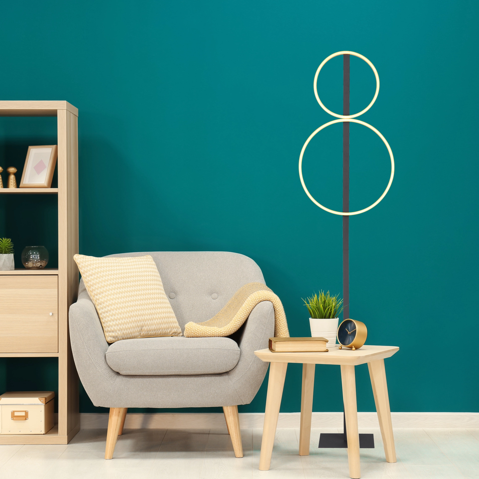 STEHLEUCHTE METALL SCHWARZ MATT, 1XLED