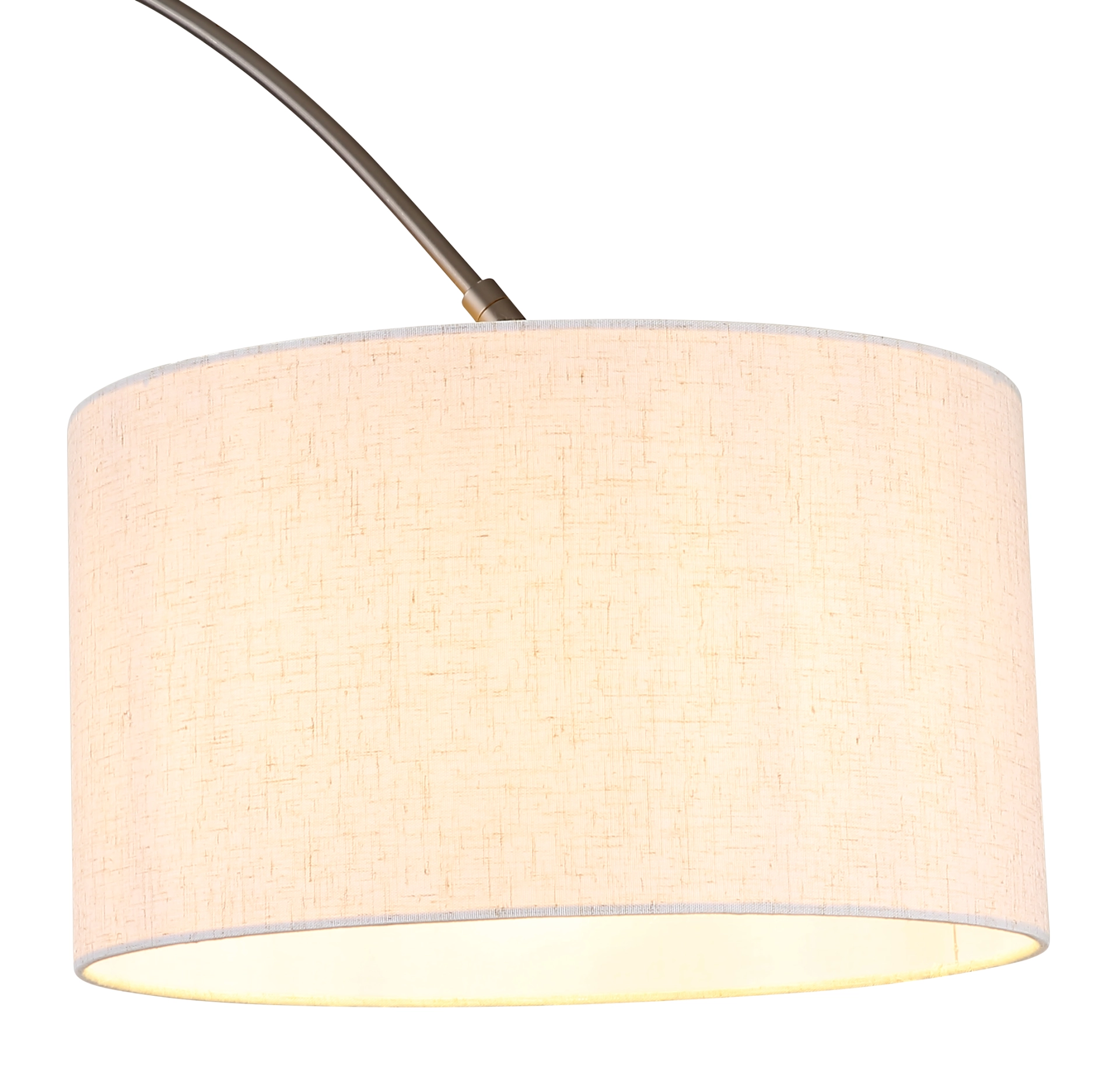 Thea Stehleuchte von Globo Handels GmbH, Metallstab in schwarz-chrom matt, cremefarbener Leinenschirm, Produkt 43540108.