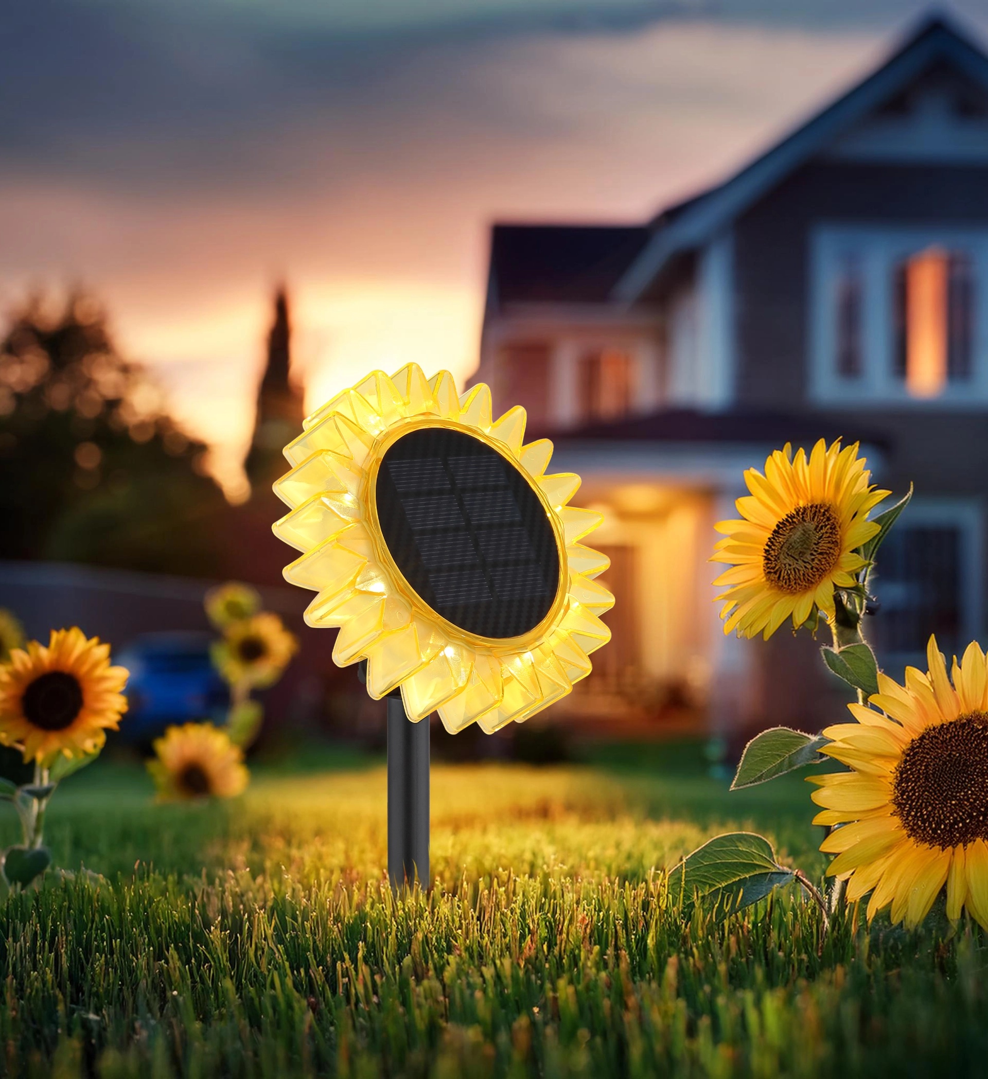 SOLARLEUCHTE KUNSTSTOFF SCHWARZ MATT, 8XLED