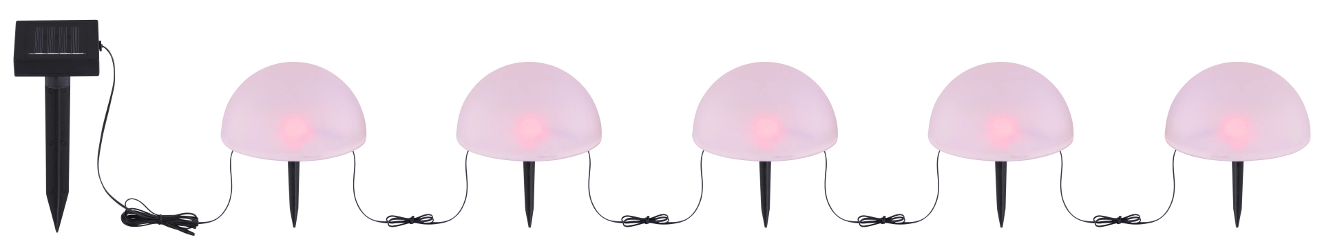 SOLARLEUCHTE KUNSTSTOFF SCHWARZ, 5XRGB LED