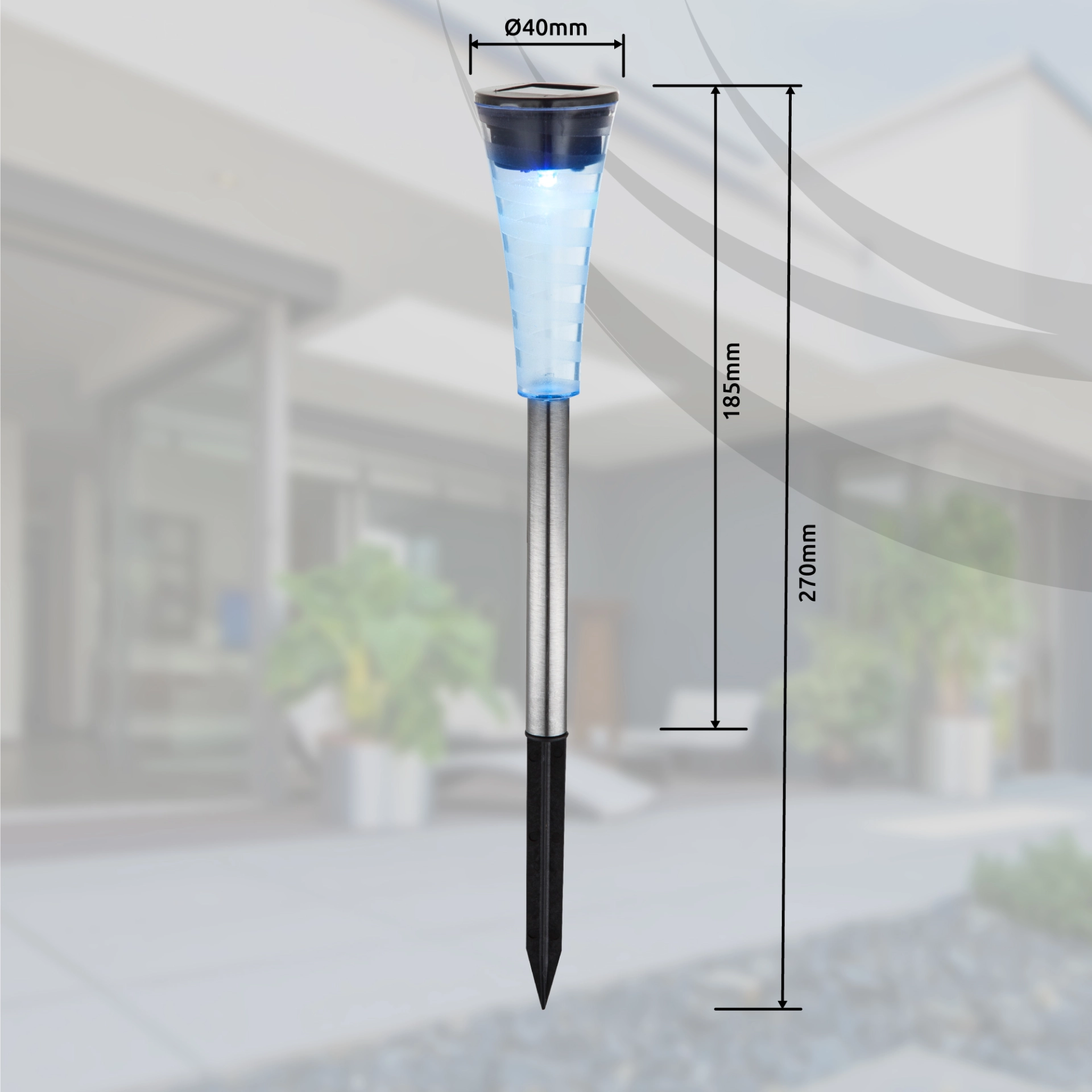 SOLARLEUCHTE EDELSTAHL, 1XRGB LED
