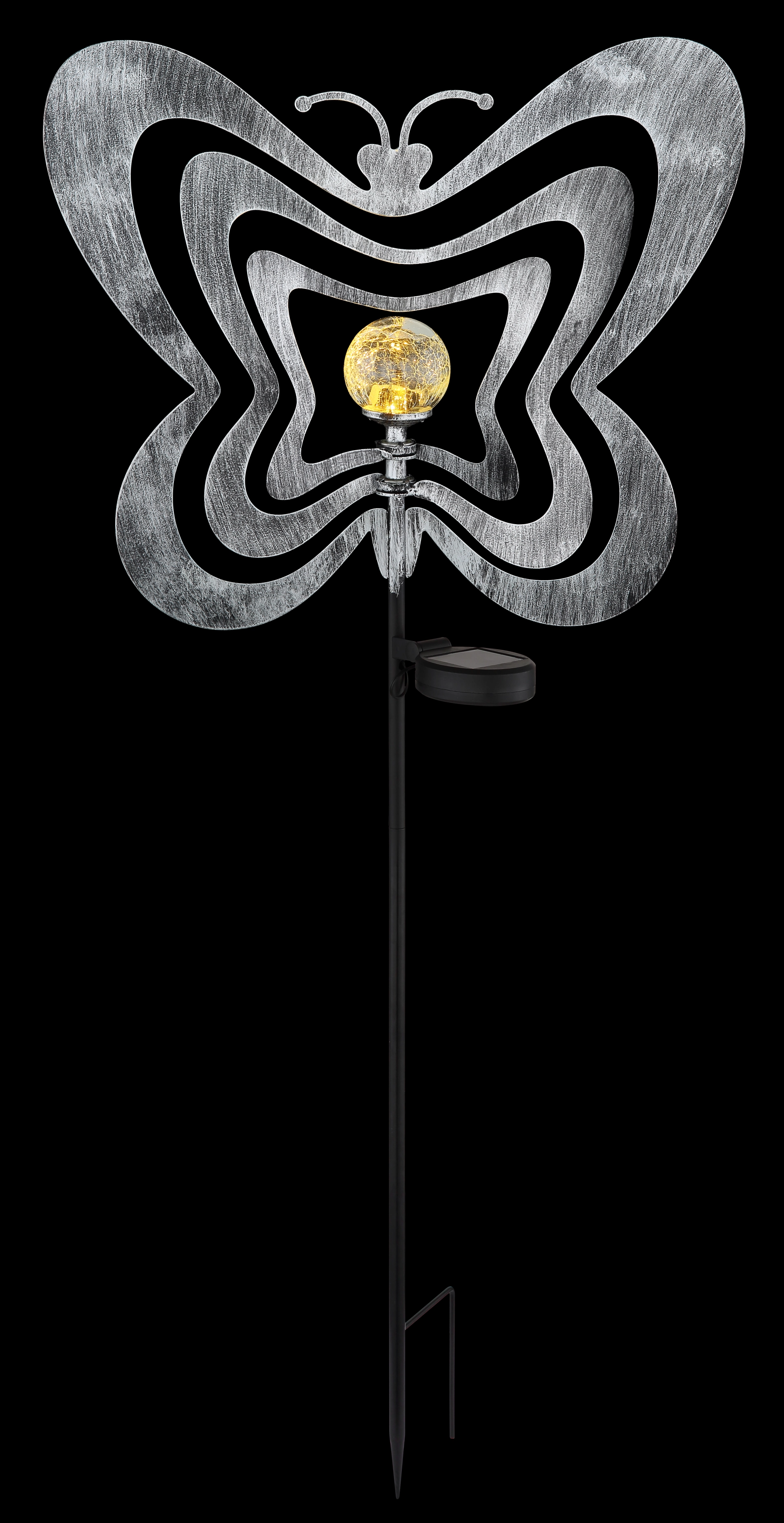 SOLARLEUCHTE METALL SILBERGRAU, 1XLED