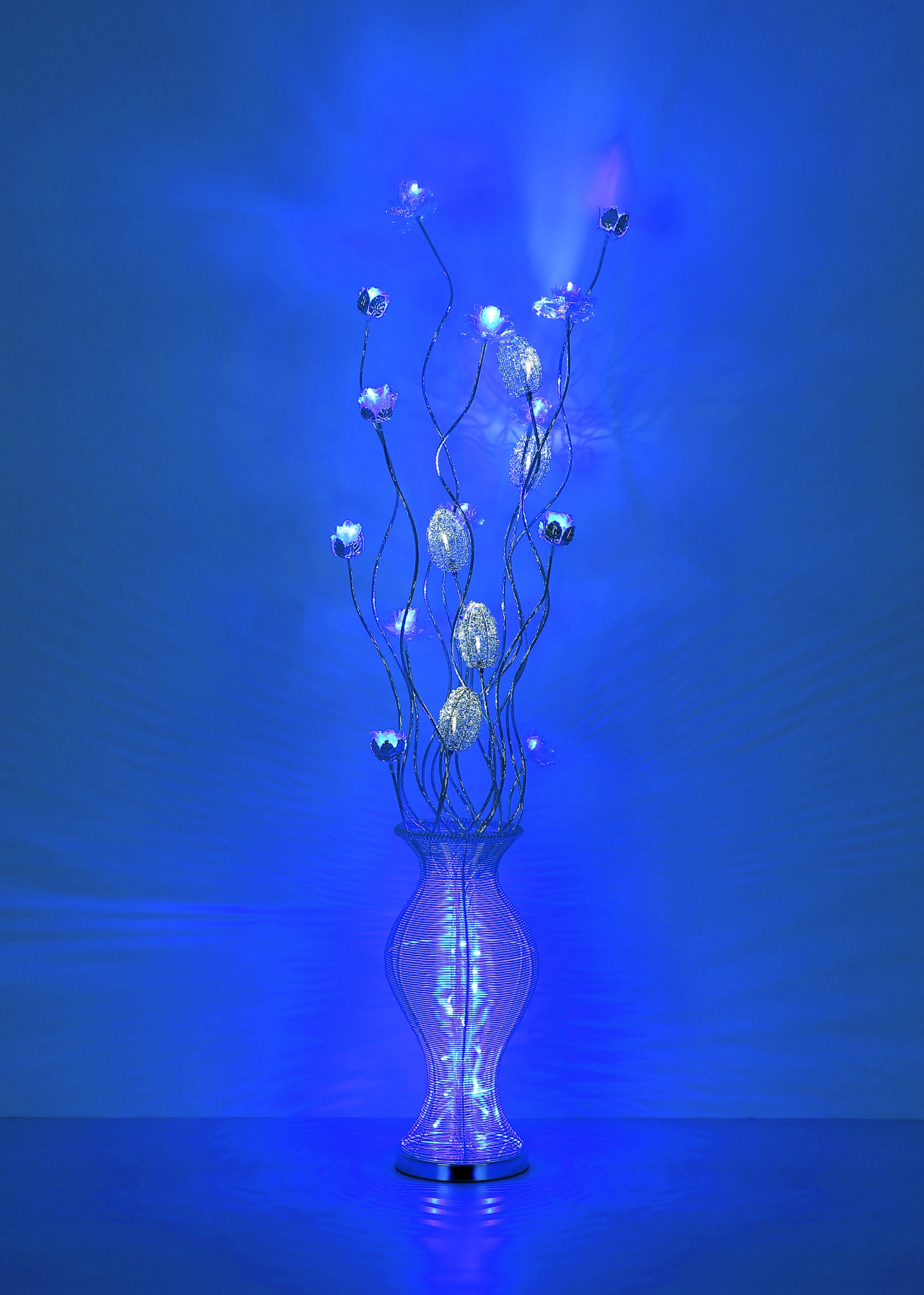 STEHLEUCHTE ALUMINIUM SILBERFARBEN, 1XRGBW LED