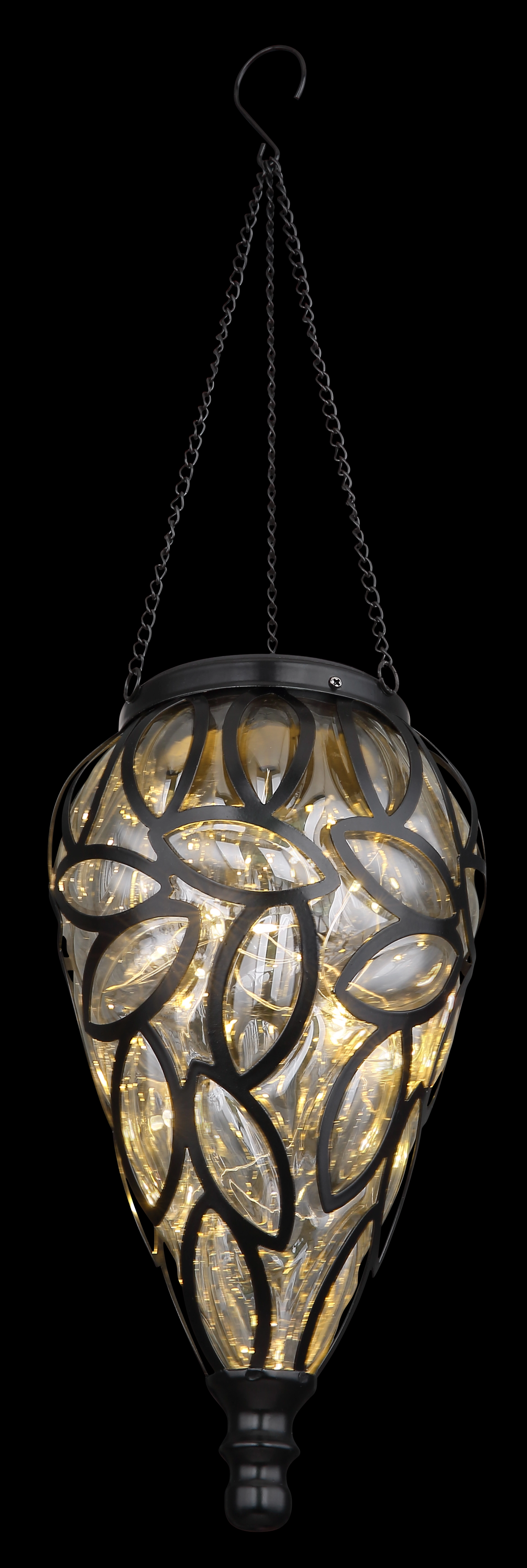 SOLARLEUCHTE METALL SCHWARZ, 15XLED