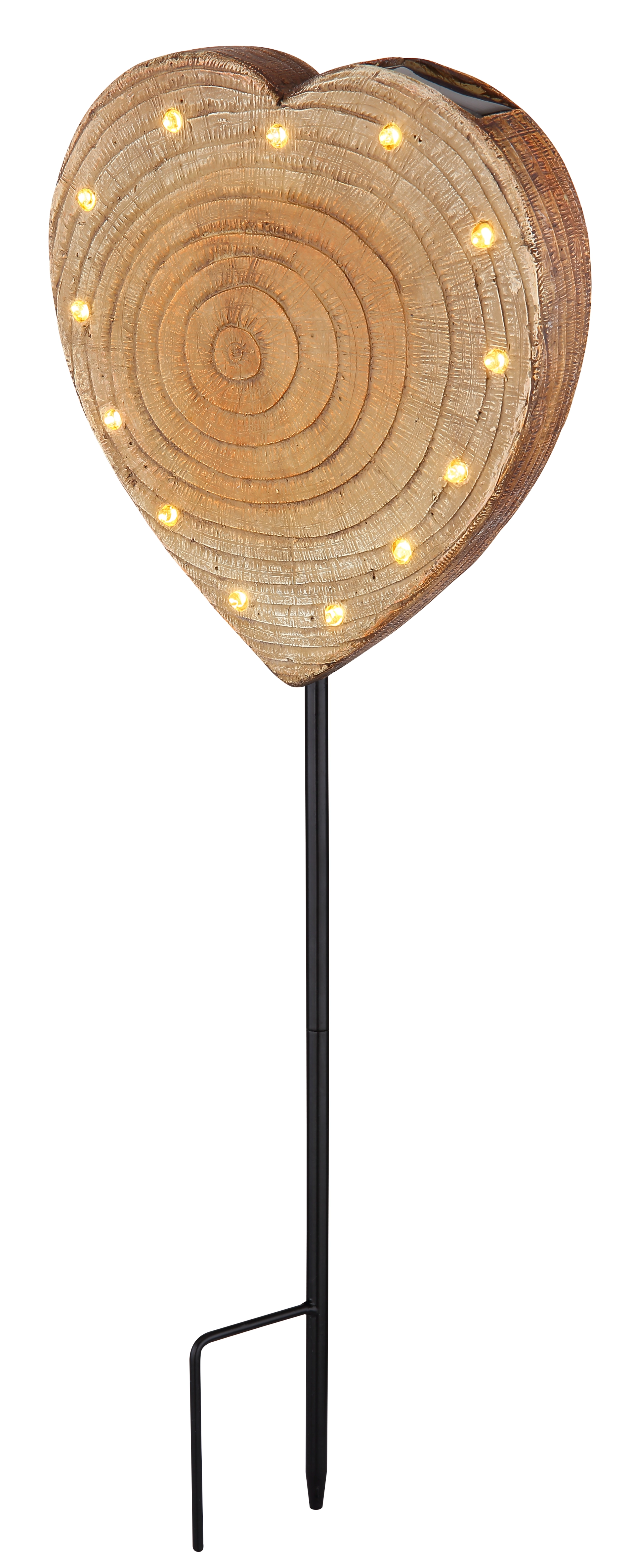 SOLARLEUCHTE KUNSTSTOFF HOLZOPTIK, 13XLED