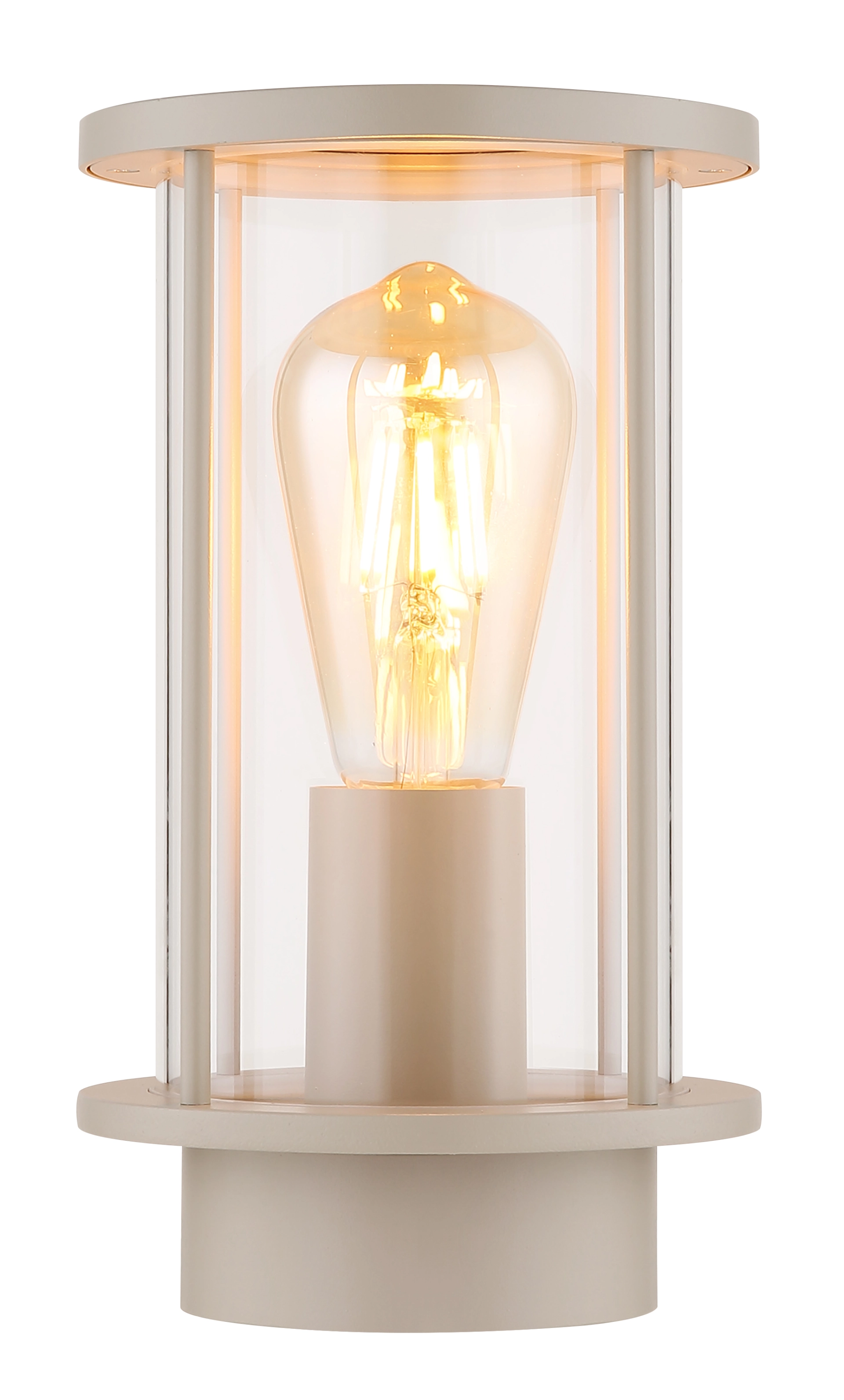 GRACEY applique extérieure en acier inoxydable sand-matt avec verre clair, éclairage extérieur de qualité Globo 31360SA