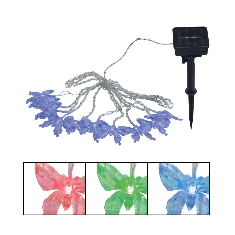 SOLARLEUCHTE KUNSTSTOFF SCHWARZ, 10XRGB LED