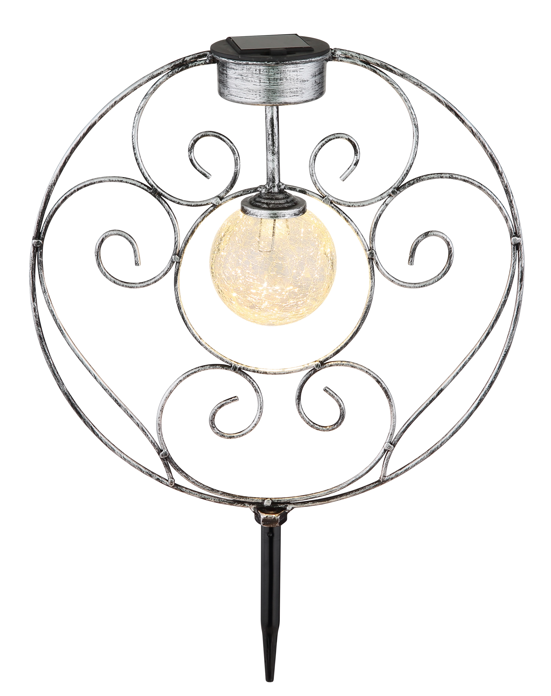 SOLARLEUCHTE METALL SILBERFARBEN, 1XLED