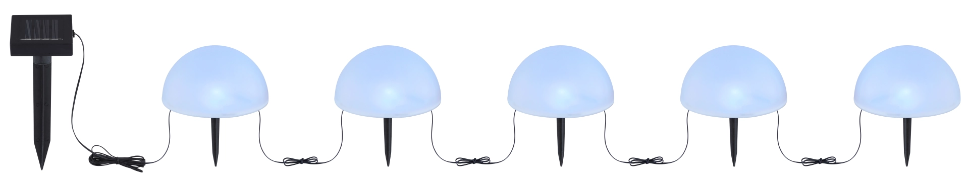 SOLARLEUCHTE KUNSTSTOFF SCHWARZ, 5XRGB LED