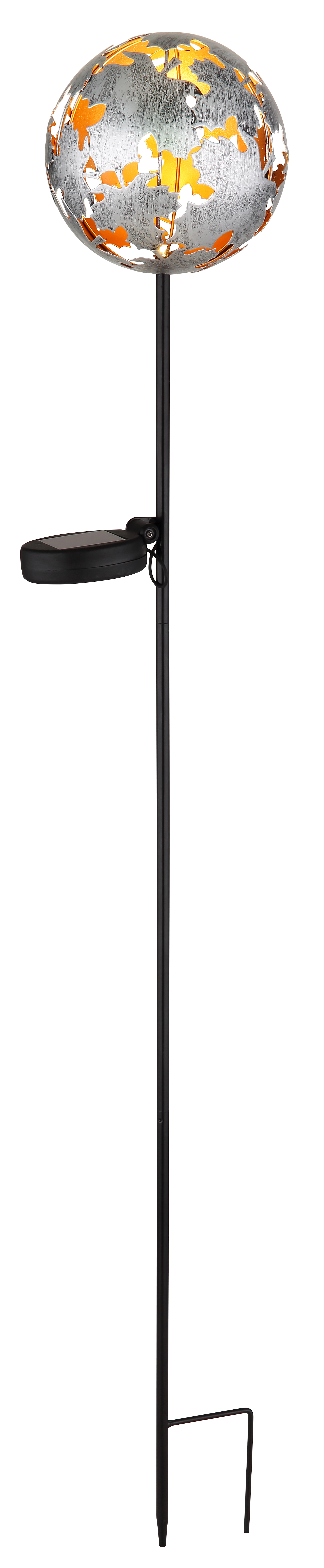 SOLARLEUCHTE METALL SILBERGRAU, 1XLED