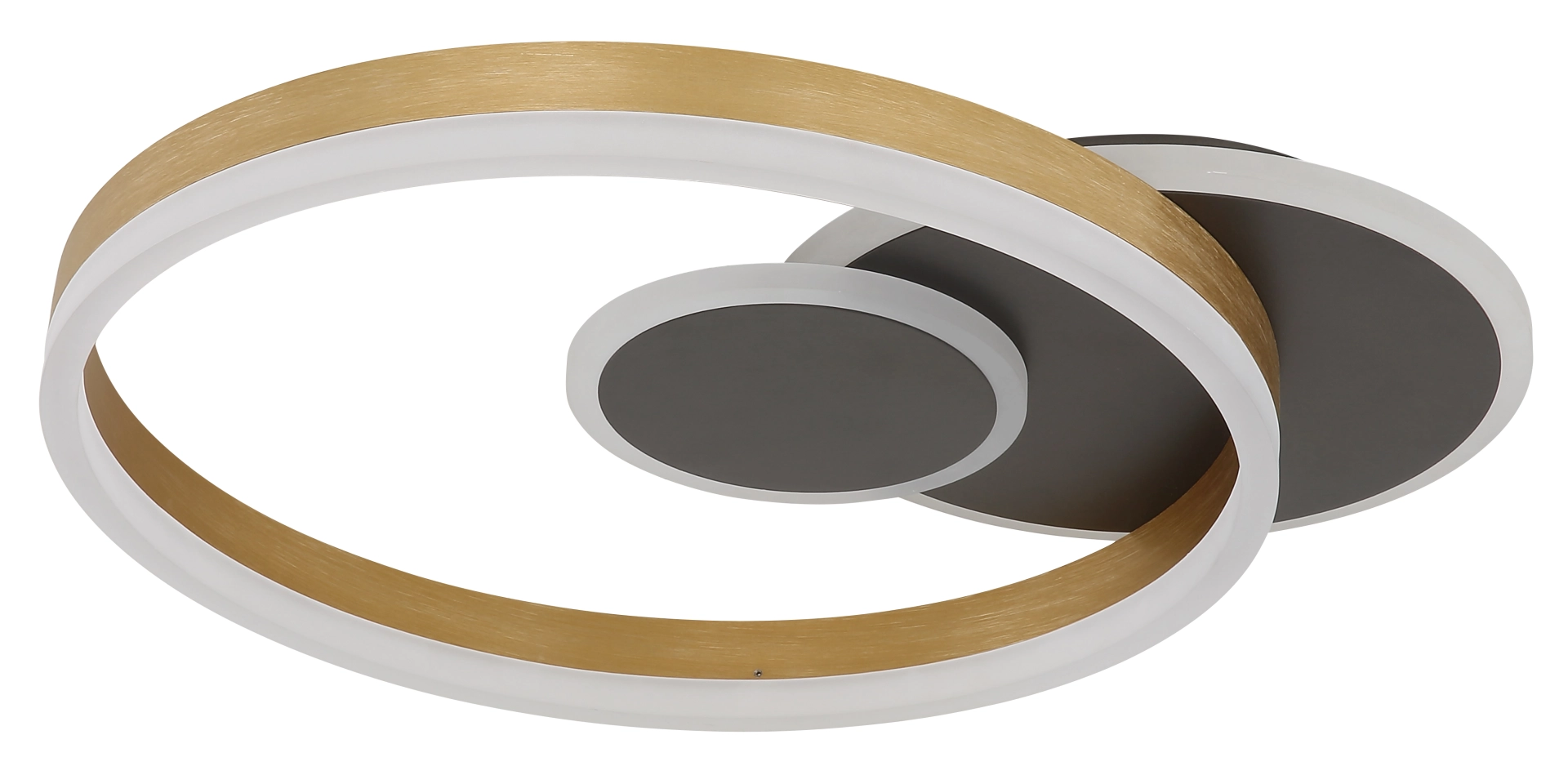 Produktbild der Deckenleuchte ELORIA von Globo Handels GmbH aus Aluminium schwarz matt gebürstet und goldfarben gebürstet in moderner Ringform, Artikelnummer 67385-32