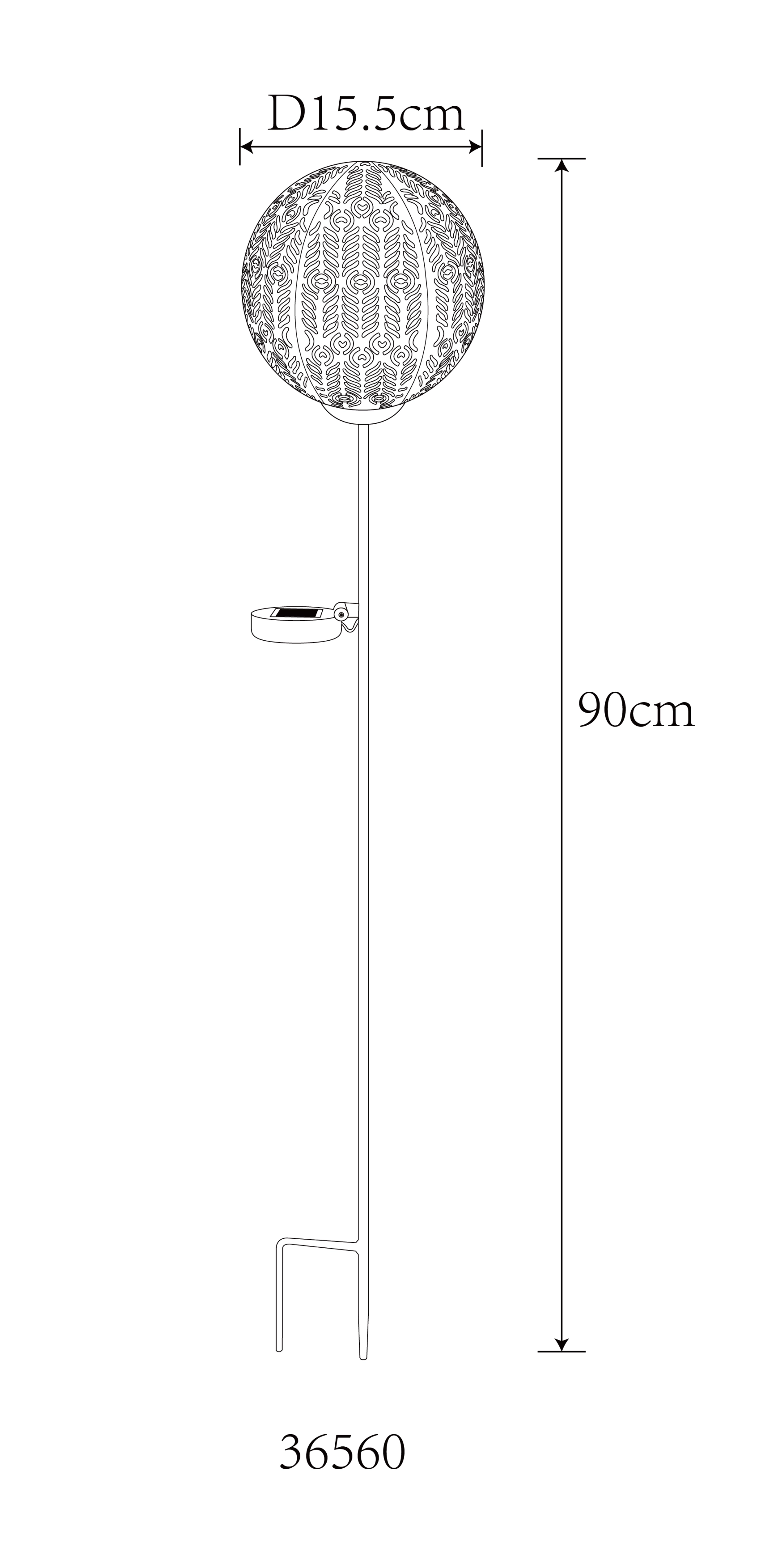 SOLARLEUCHTE METALL SCHWARZ, 1XLED
