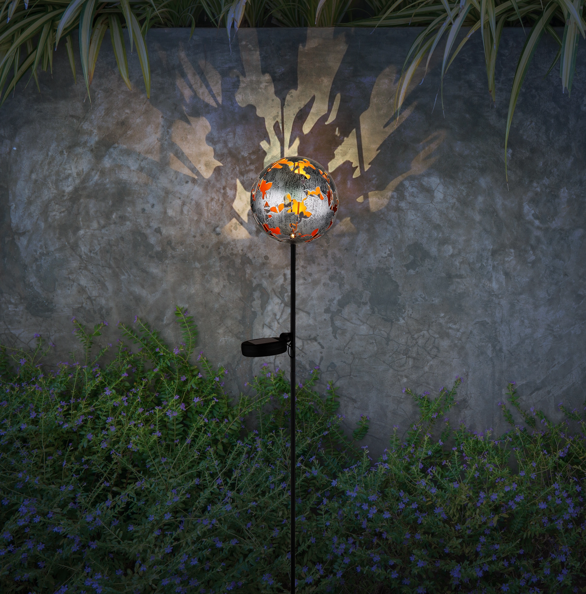 SOLARLEUCHTE METALL SILBERGRAU, 1XLED