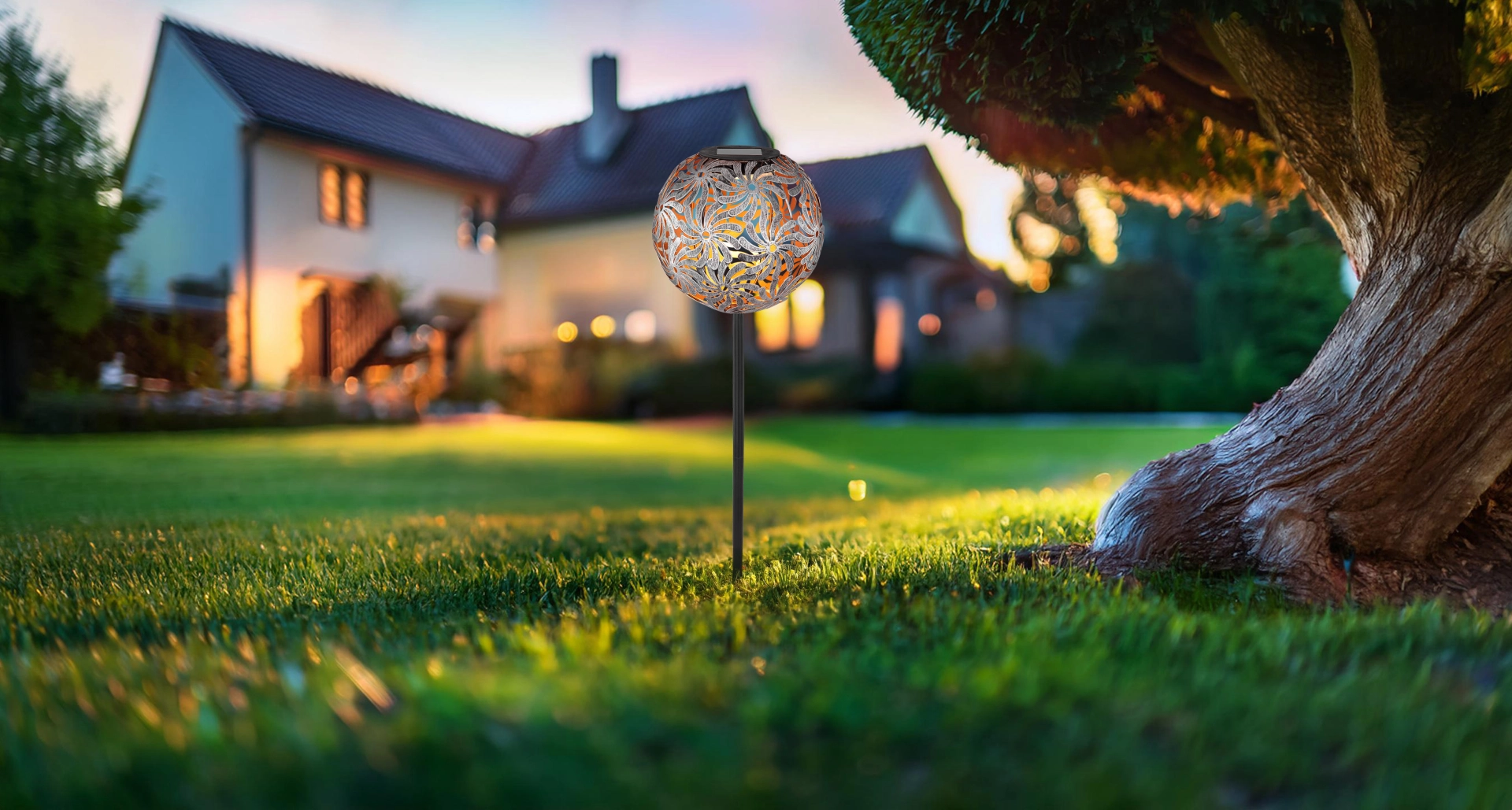 SOLARLEUCHTE METALL SILBERGRAU, 1XLED